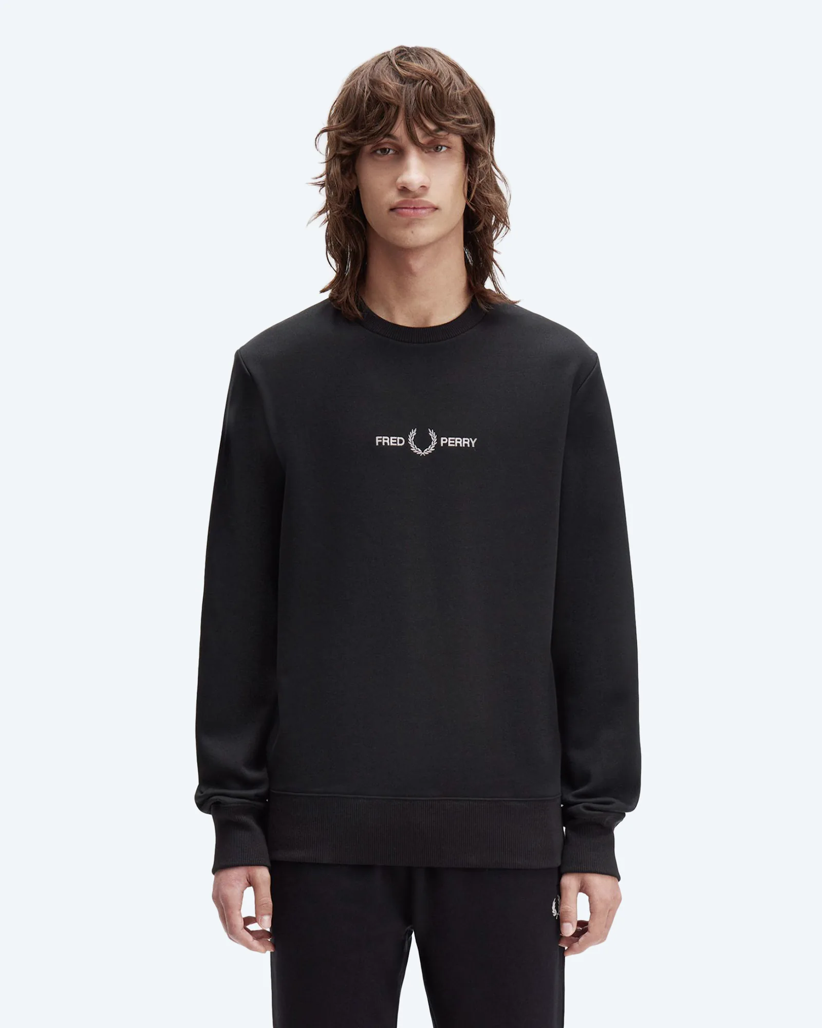 Fred Perry Embroidered Sweatshirt Black
