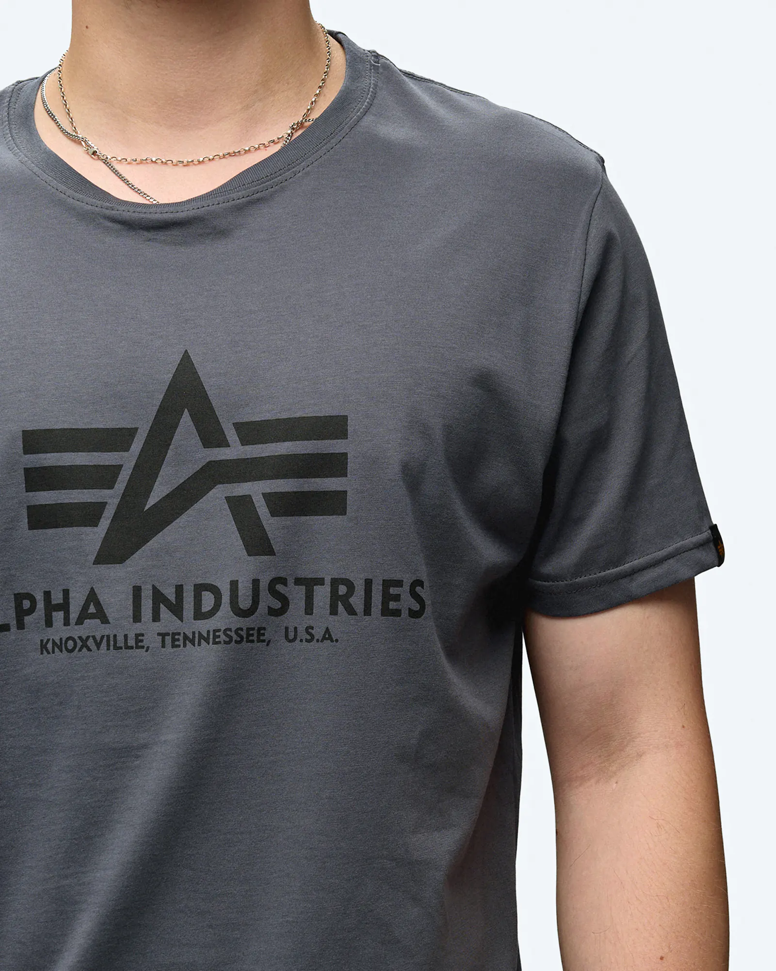 Alpha Industries Basic T-Shirt Grey Black/Black Alpha Industries Basic T-Shirt Grey Black/Black