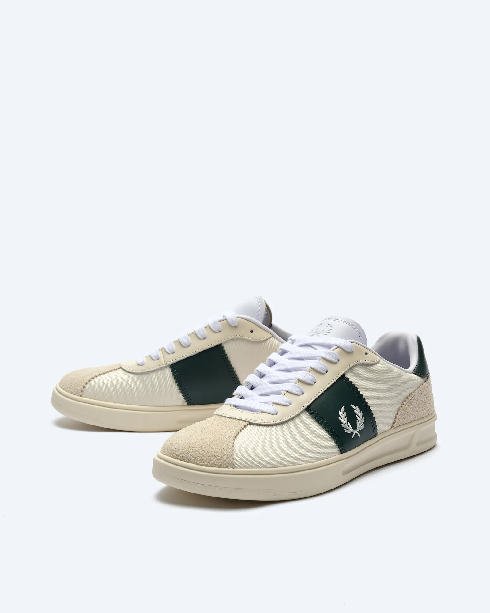 B4 Textured Poly-Suede Sneaker Ecru/Light Ecru