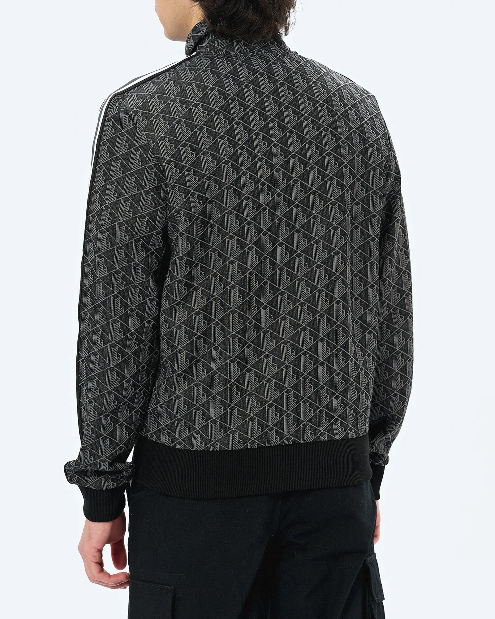 Lacoste Paris Monogram Jacquard Track Jacket Black/Graphite Lacoste Paris Monogram Jacquard Track Jacket Black/Graphite