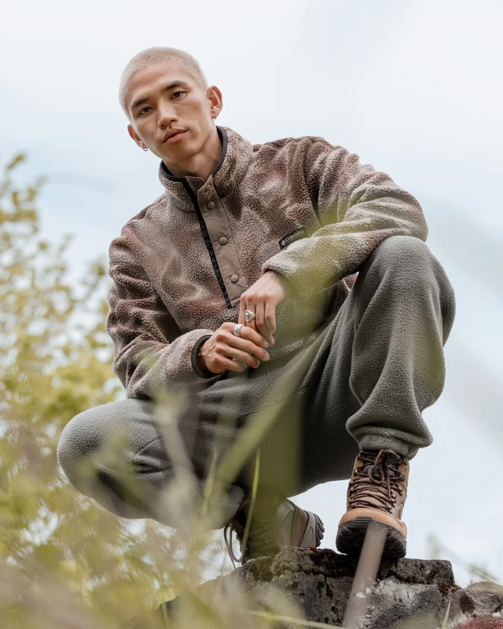 Helvetia™ II Printed Half Snap Fleece Iron Dyeflow