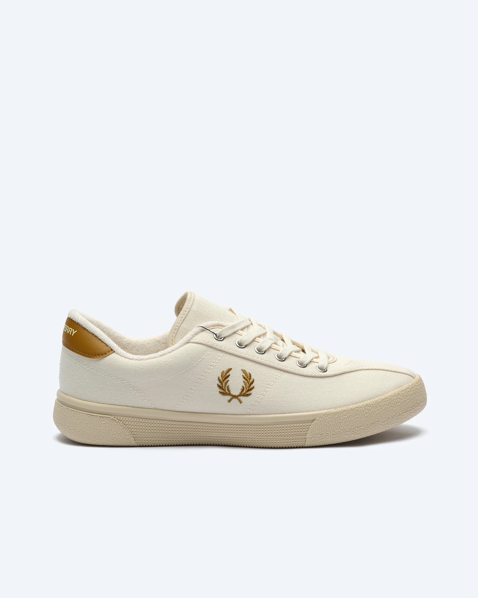 Tennis Shoe Poly Canvas Sneaker Ecru/Dark Caramel