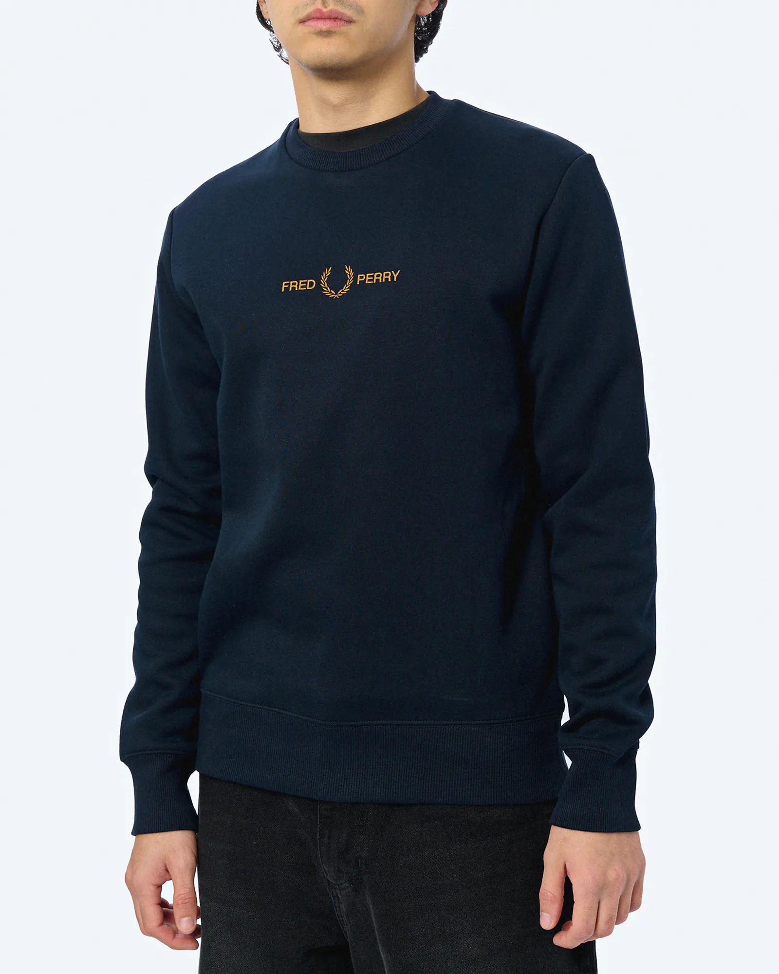 Fred Perry Embroidered Sweatshirt Navy Fred Perry Embroidered Sweatshirt Navy
