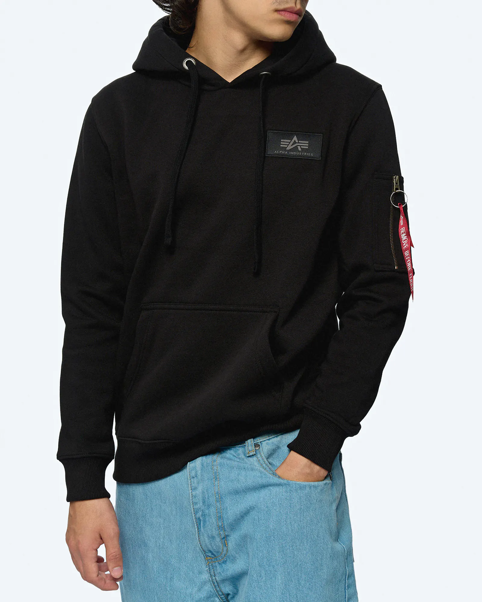 Alpha Industries Back Print Hoody Black Alpha Industries Back Print Hoody Black