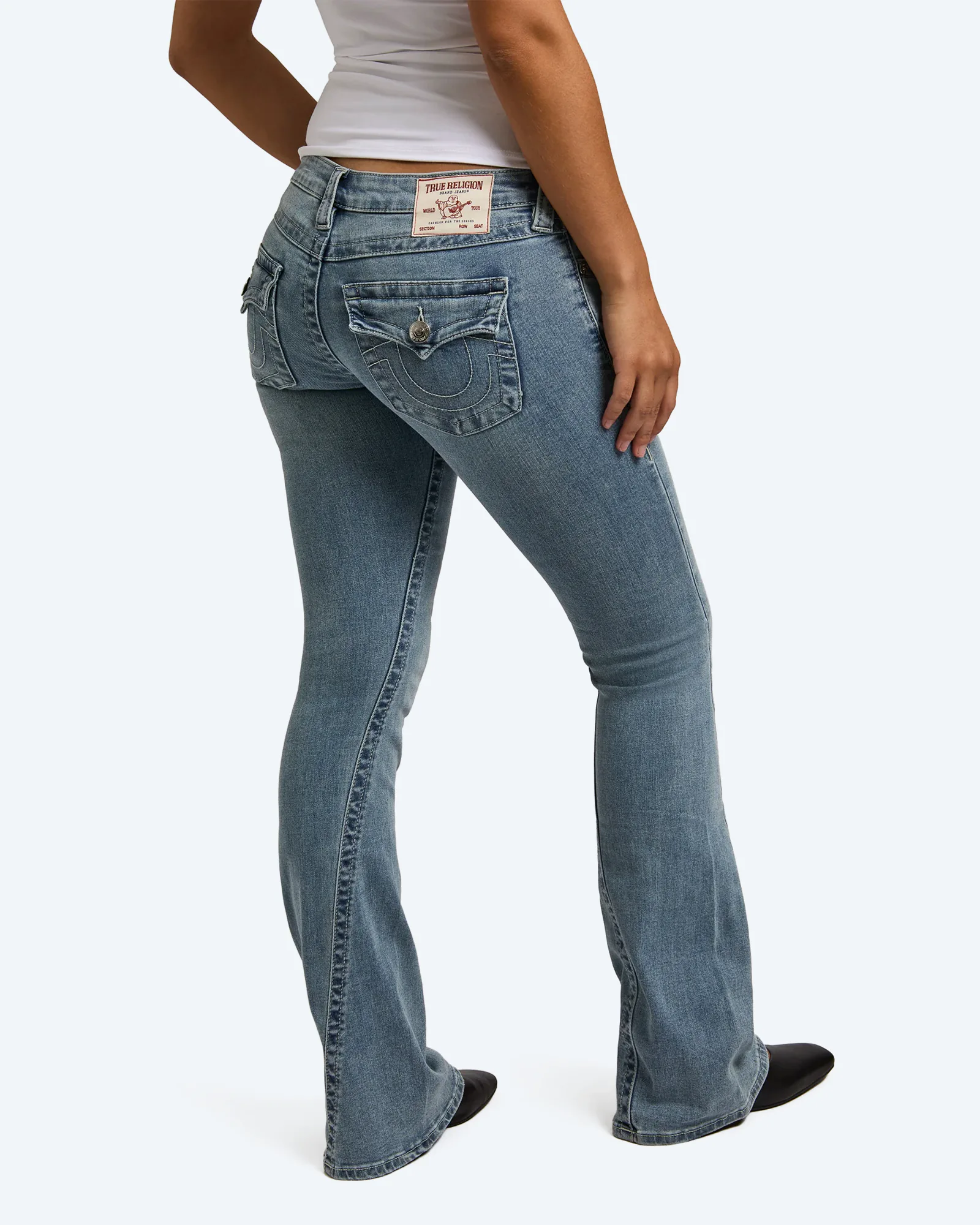 JOEY Low Rise Flare Flap Jeans Peak Spot