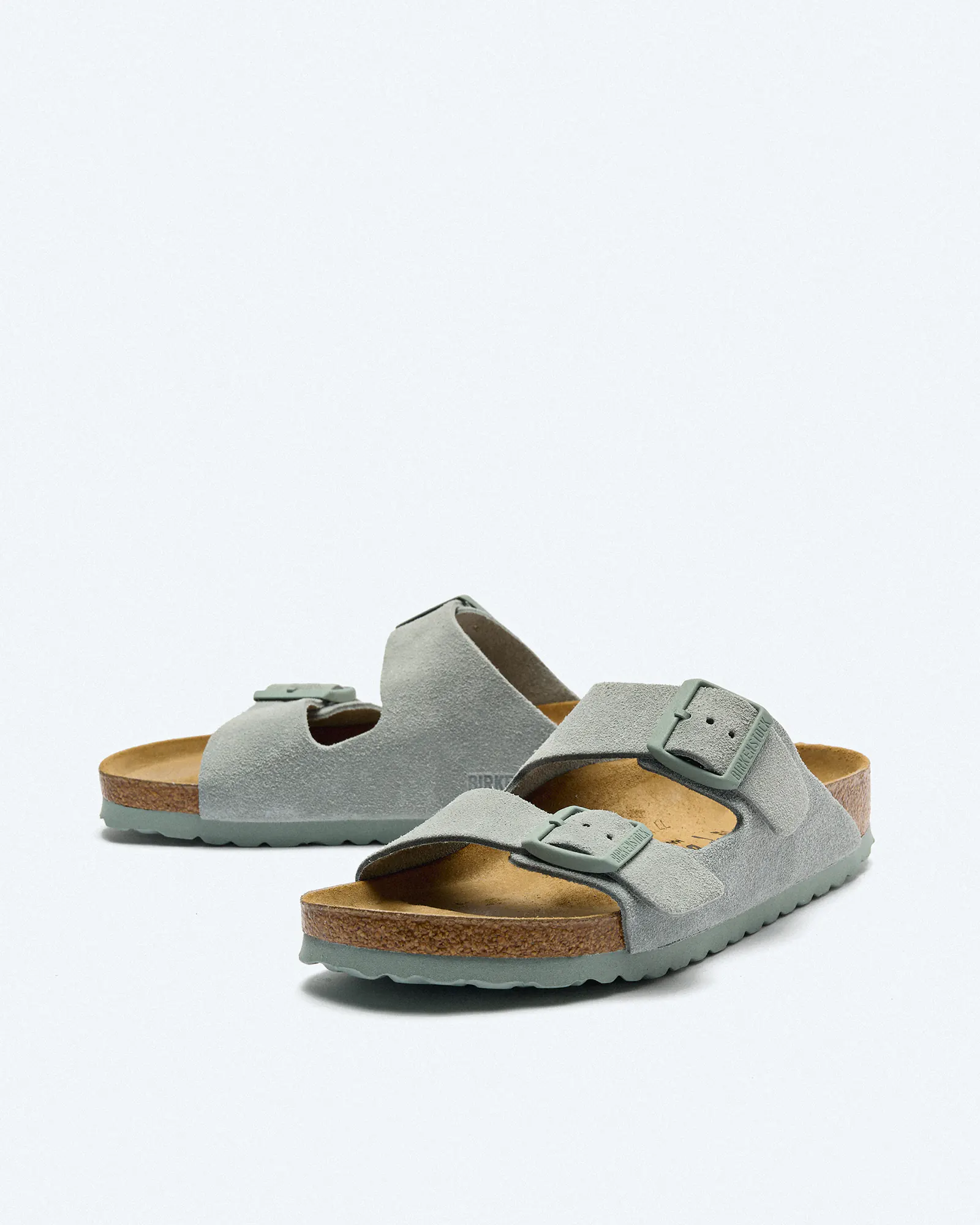 Birkenstock Arizona Suede Leather (Narrow Fit) Sandals Pure Sage Birkenstock Arizona Suede Leather (Narrow Fit) Sandals Pure Sage