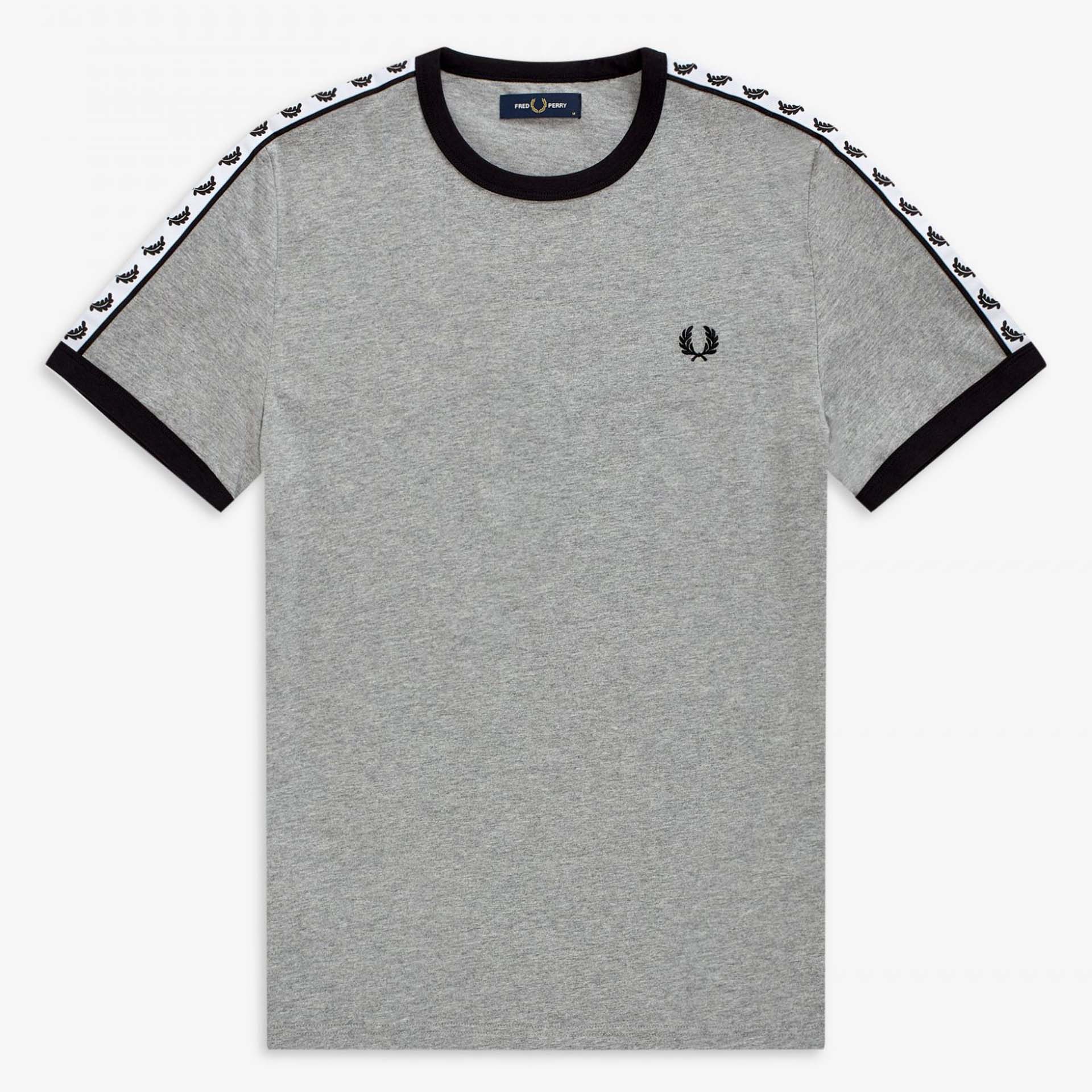 Fred Perry Taped Ringer T-Shirt Steel Marl