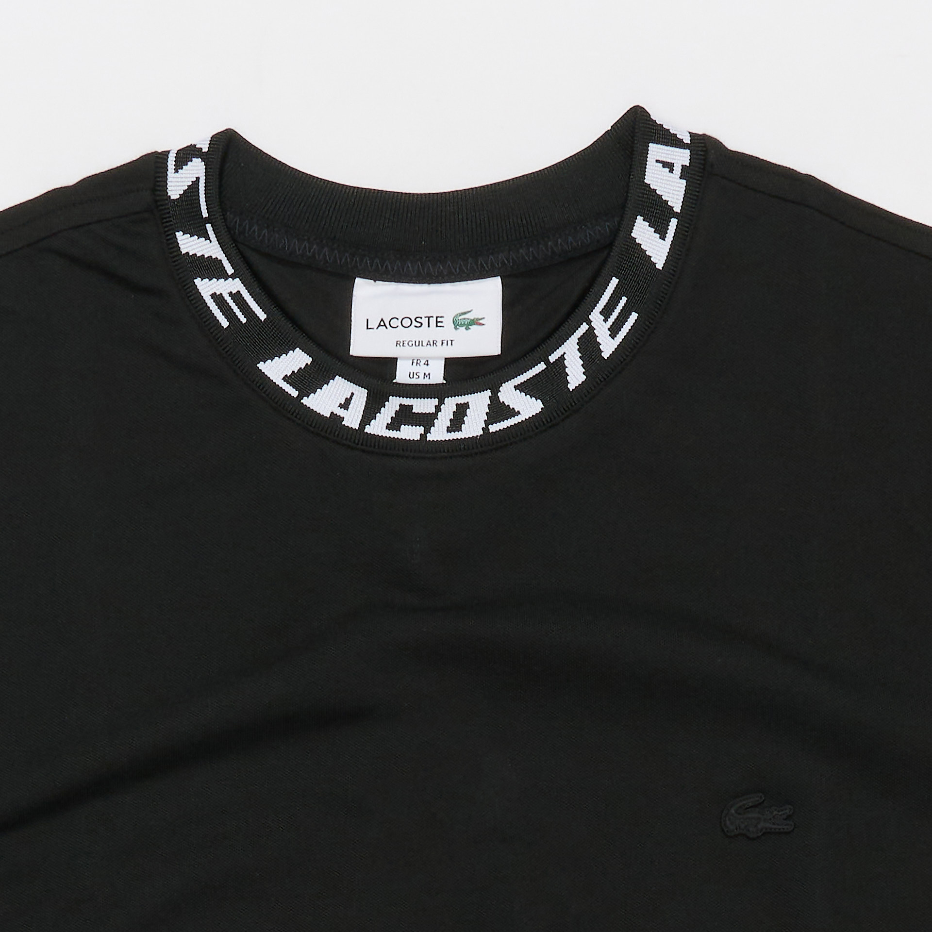 Lacoste Branded Collar T-Shirt Black