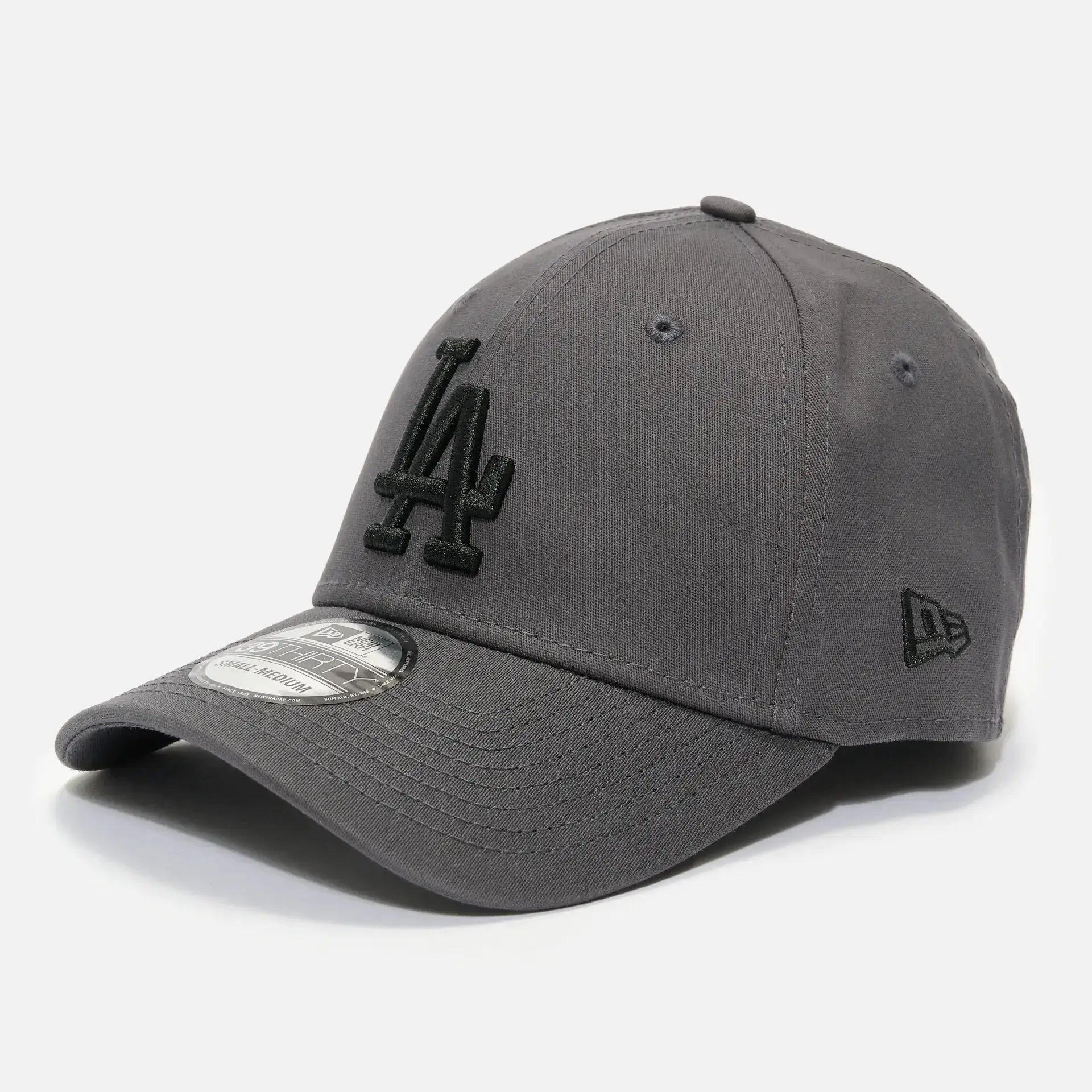 New Era MLB LA Dodgers League Essentail 39Thirty Stretch Fit Cap Grey Heather/Black