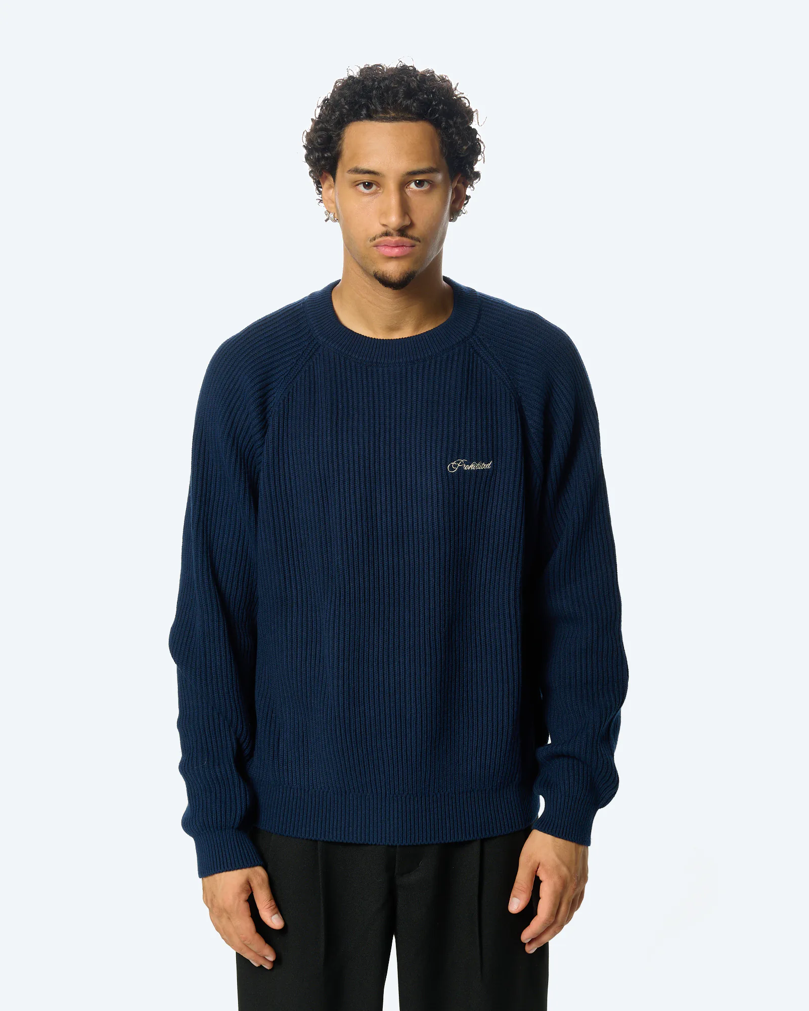 Campus Knit Sweatshirt Navy