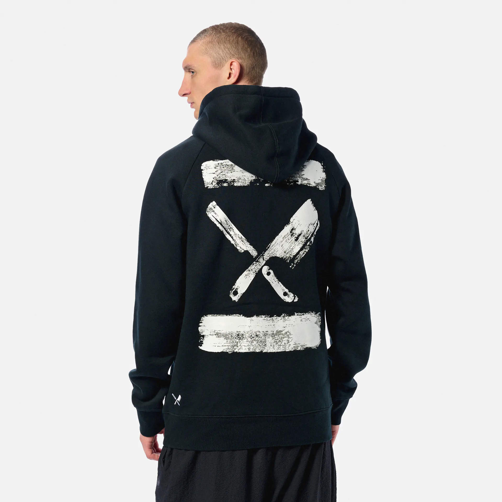 Distorted People Inked Blades Raglan Hoodie Black
