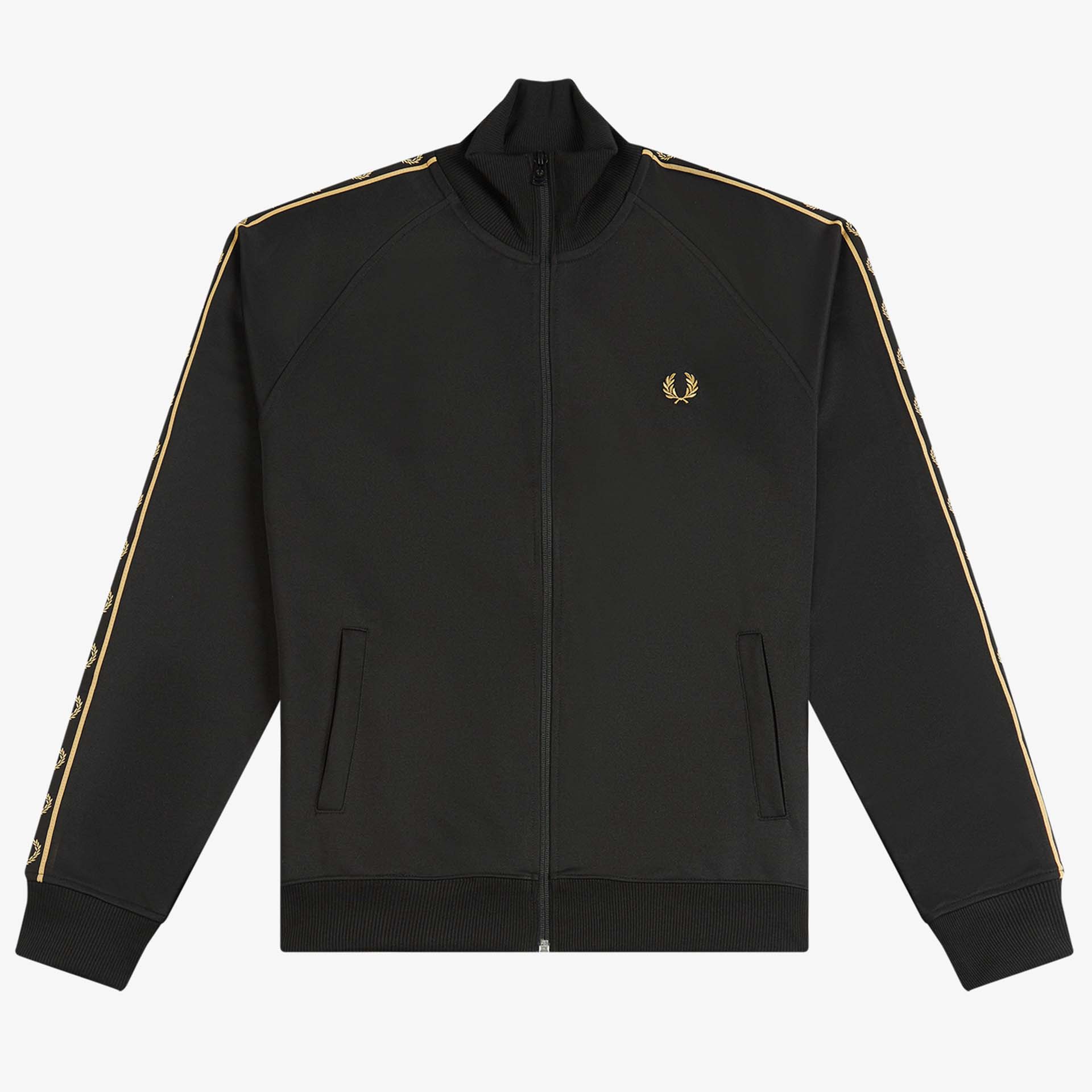 Fred Perry Seasonal Taped Track Jacket Black/1964 Gold Fred Perry Seasonal Taped Track Jacket Black/1964 Gold