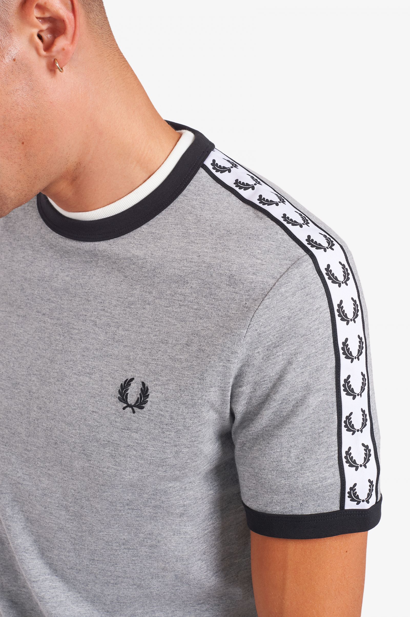 Fred Perry Taped Ringer T-Shirt Steel Marl