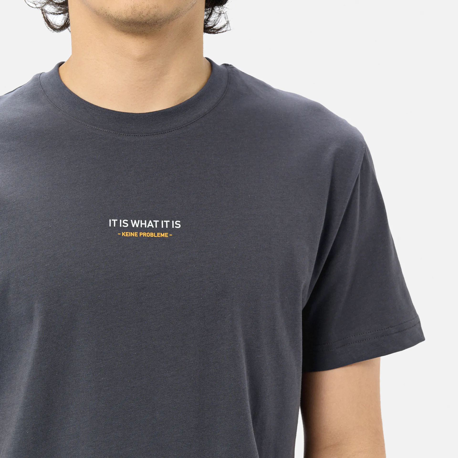 Kleinigkeit Bois Straightcut T-Shirt It Is What It Is Asphalt Grey