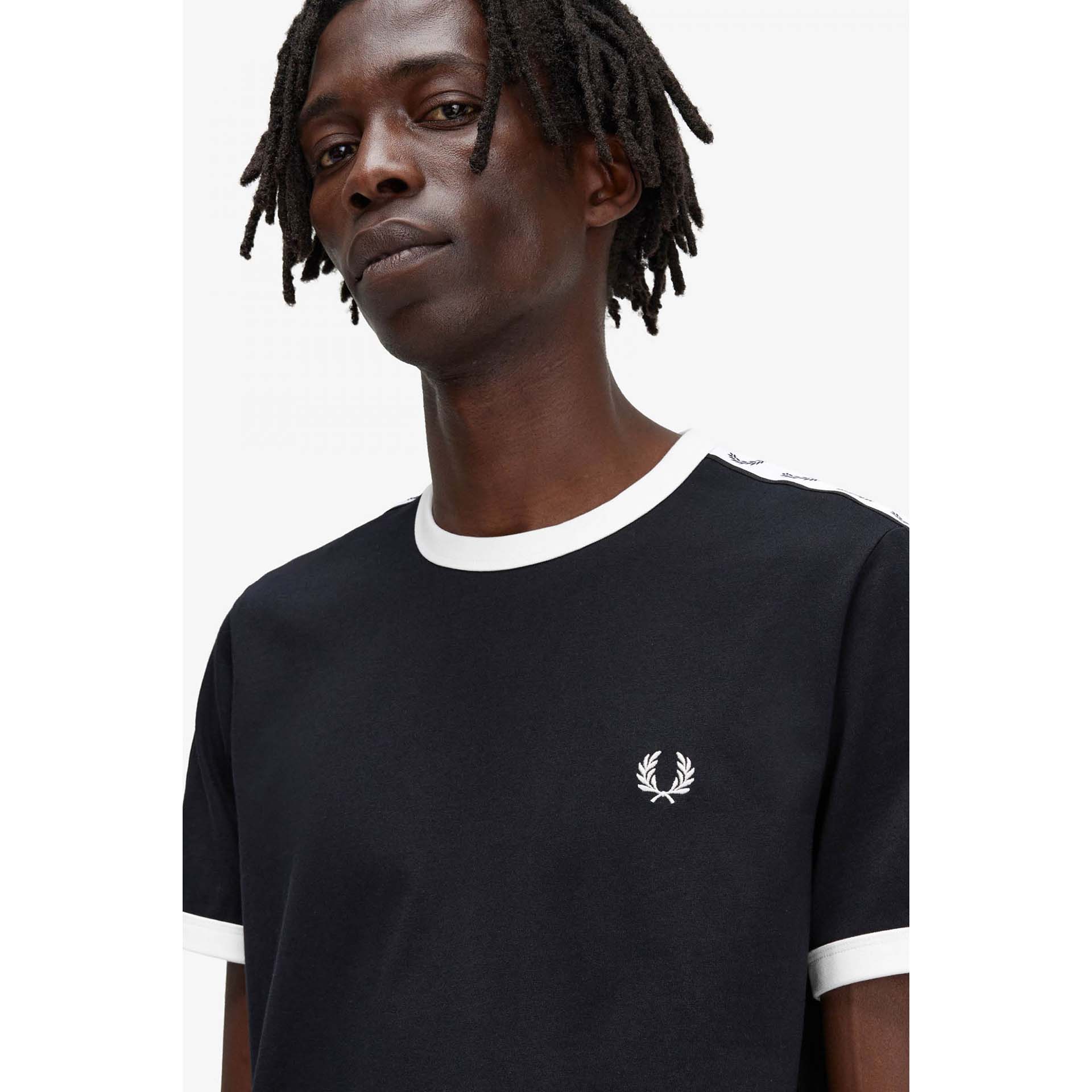 Fred Perry Taped Ringer T-Shirt Black