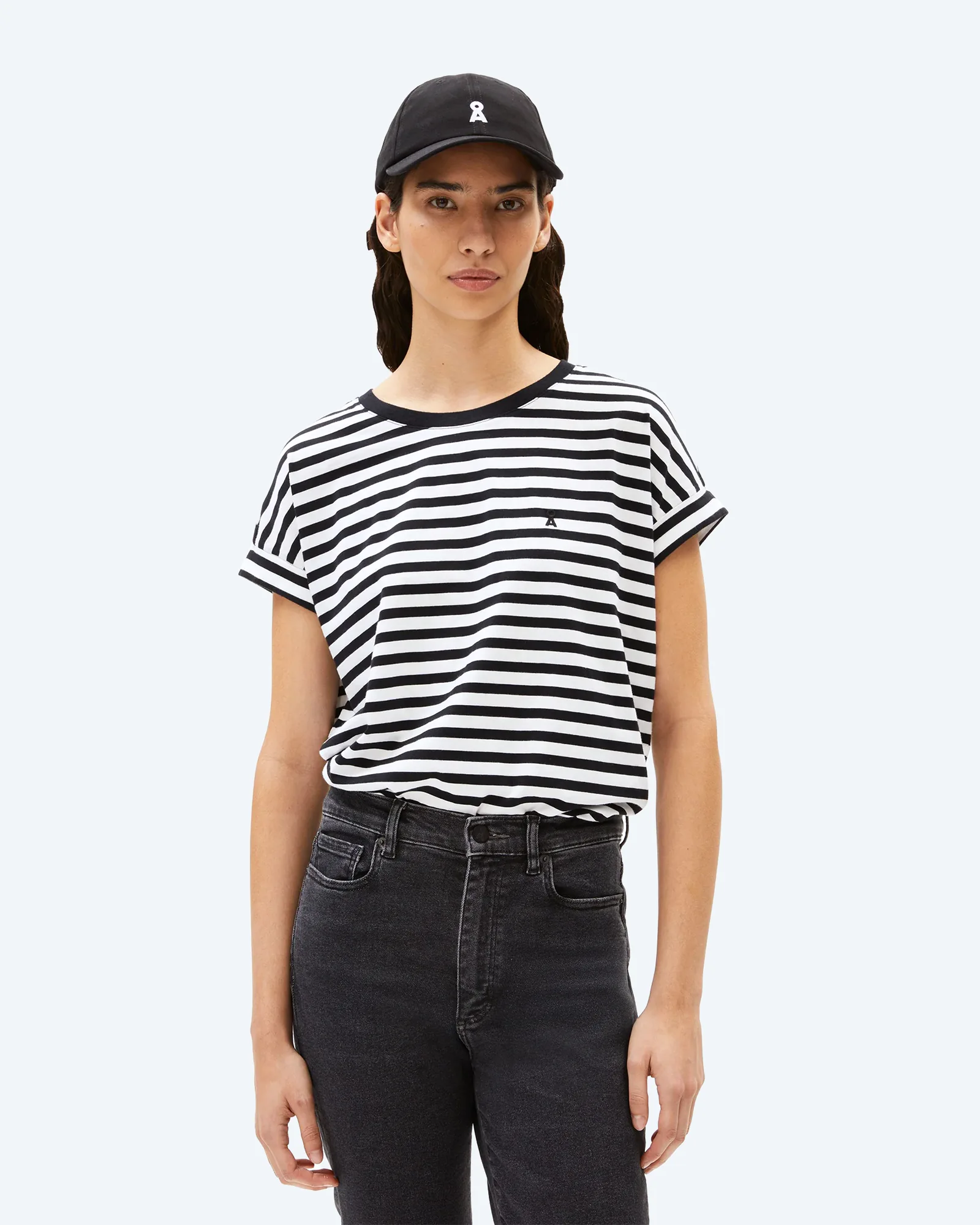 ARMEDANGELS IDAARA STRIPES T-Shirt White/Black
