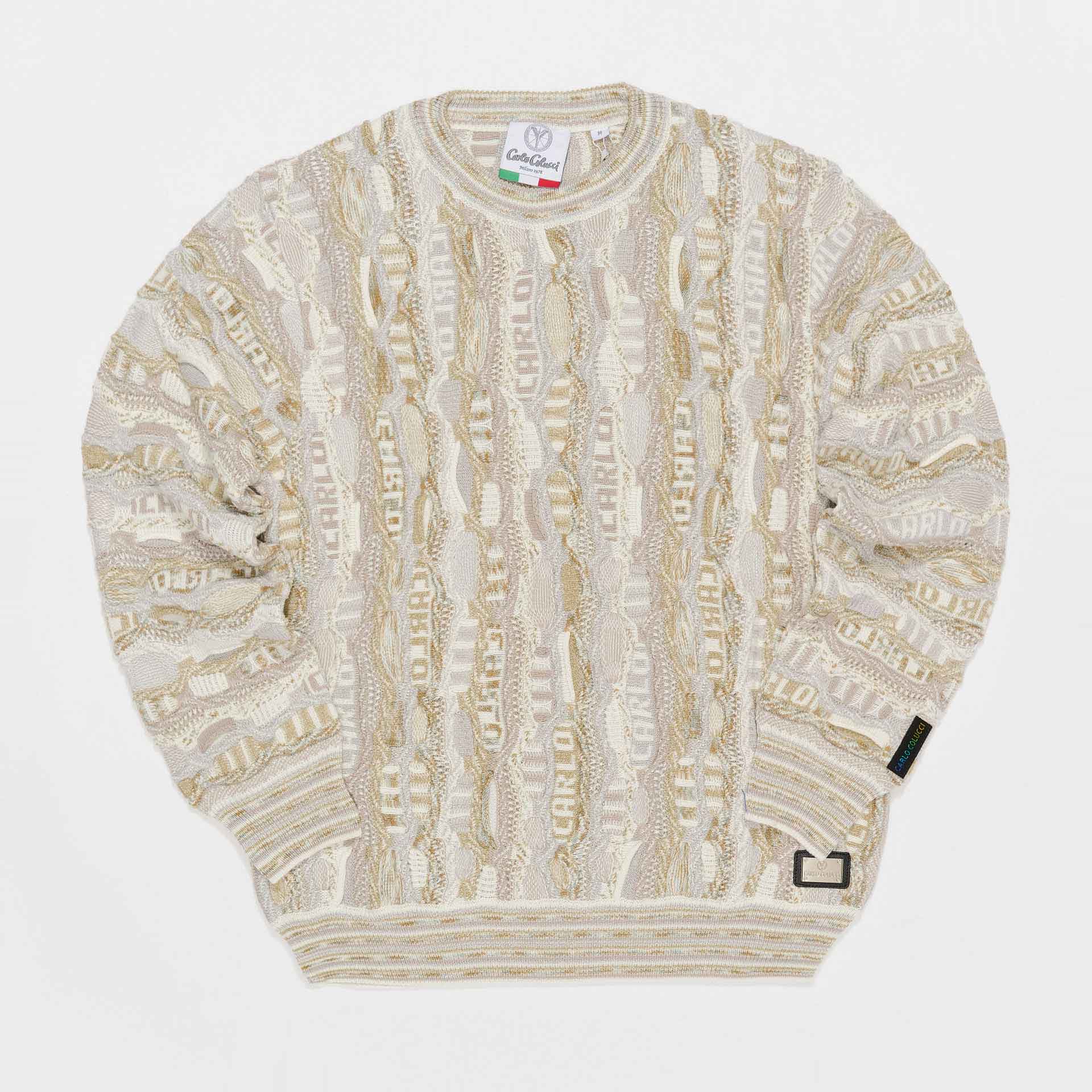 Carlo Colucci Roundneck Sweatshirt Beige/Offwhite/Grey Brown