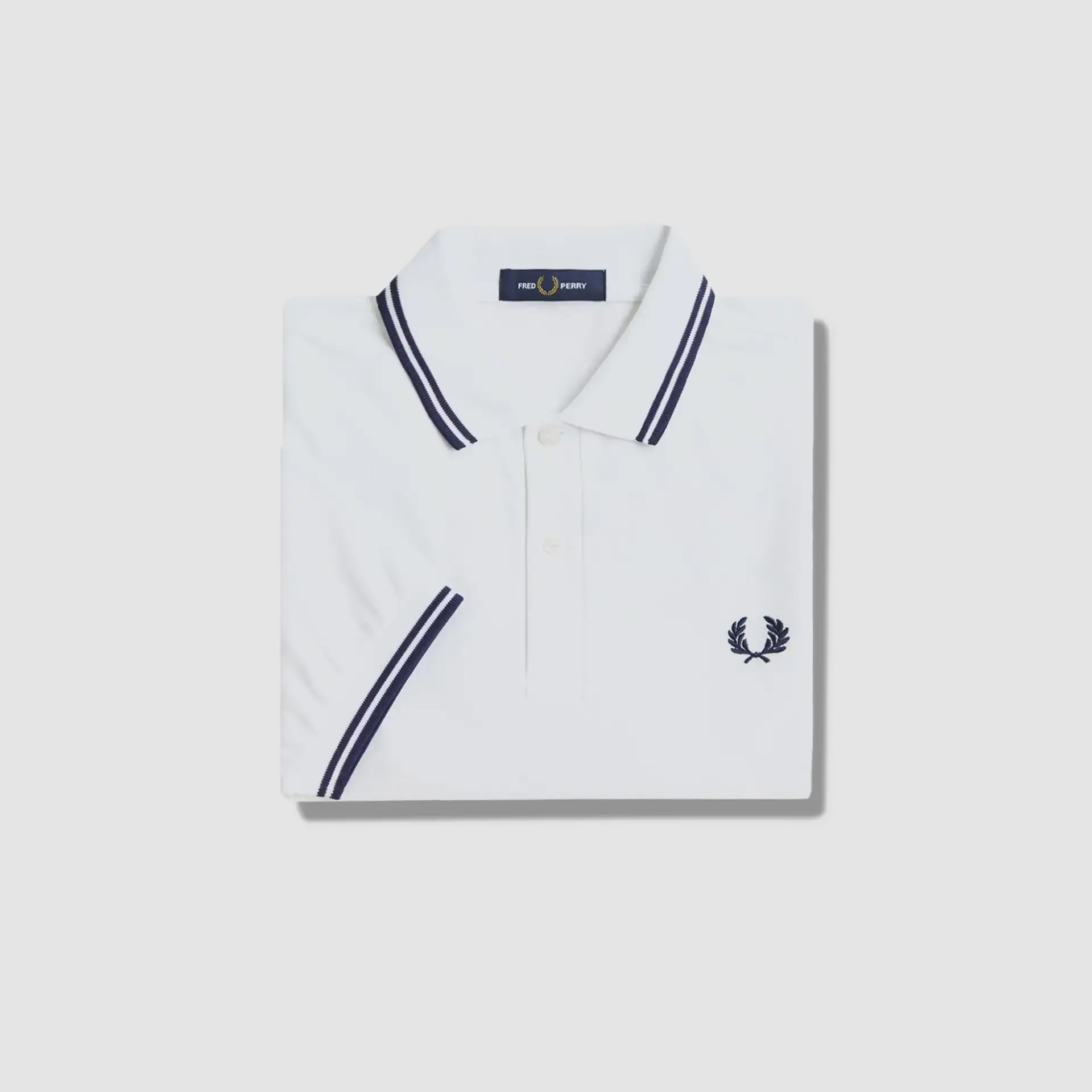 Fred Perry Twin Tipped Polo Shirt White/French Navy/French Navy