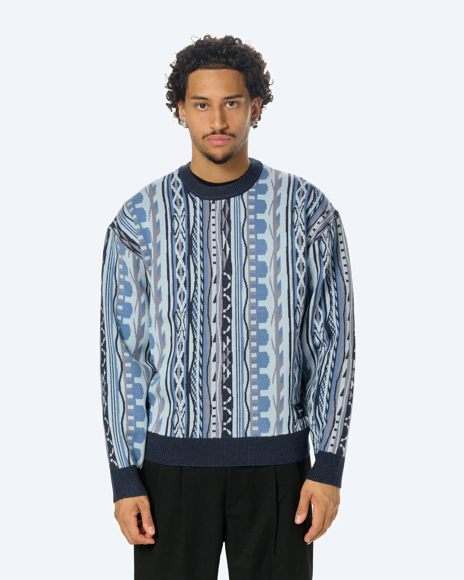 Colucci Flatknit AOP Sweatshirt Light Blue