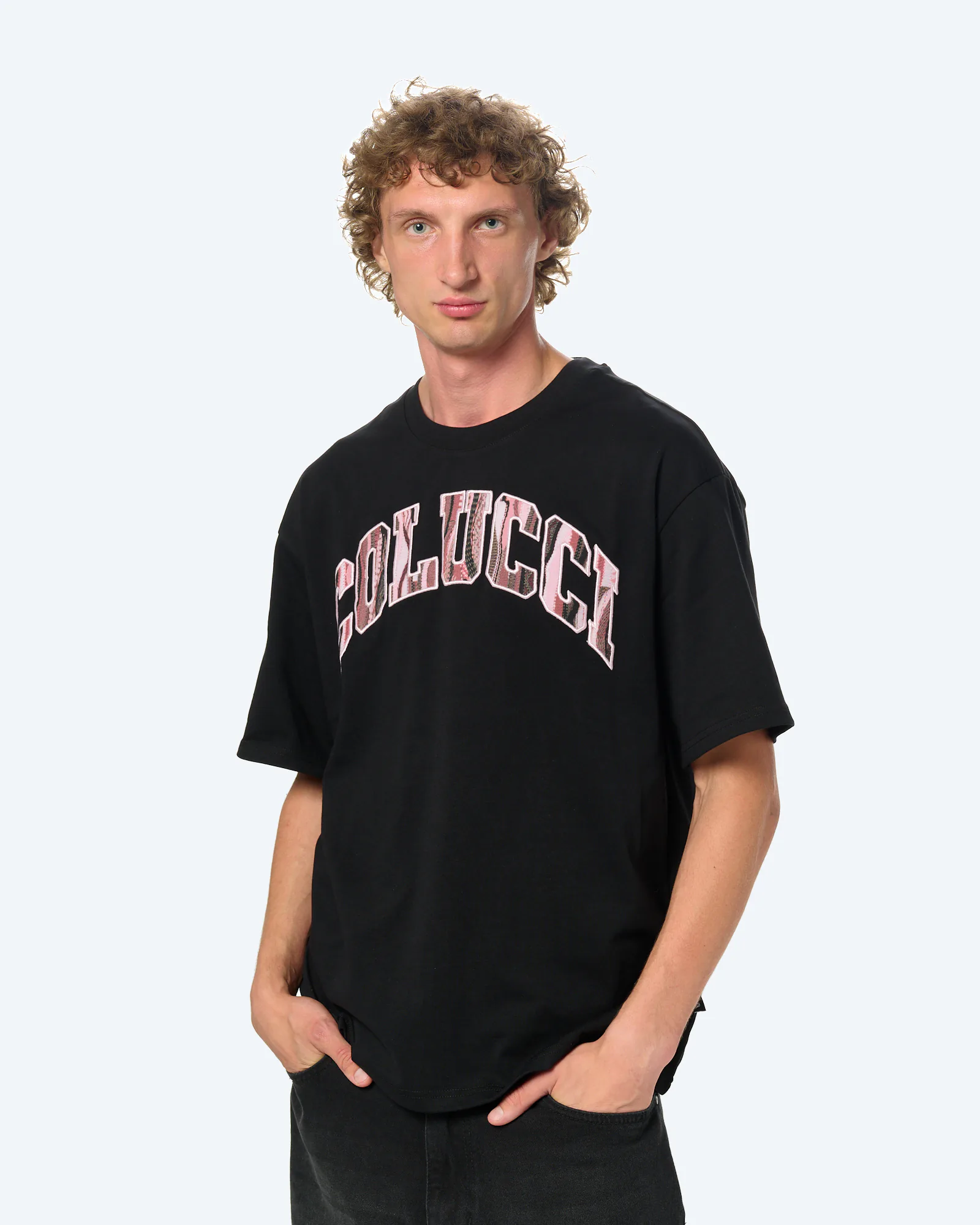 Logo T-Shirt College Black/Aop Rose