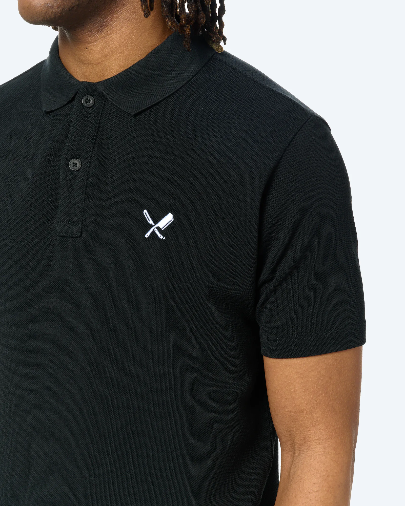 Distorted People Pique Poloshirt Black