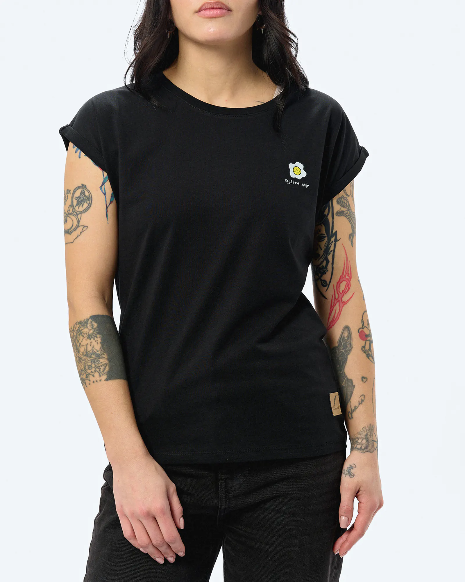 Kleinigkeit Görls Normalfit T-Shirt Eggstra Smile Black Kleinigkeit Görls Normalfit T-Shirt Eggstra Smile Black