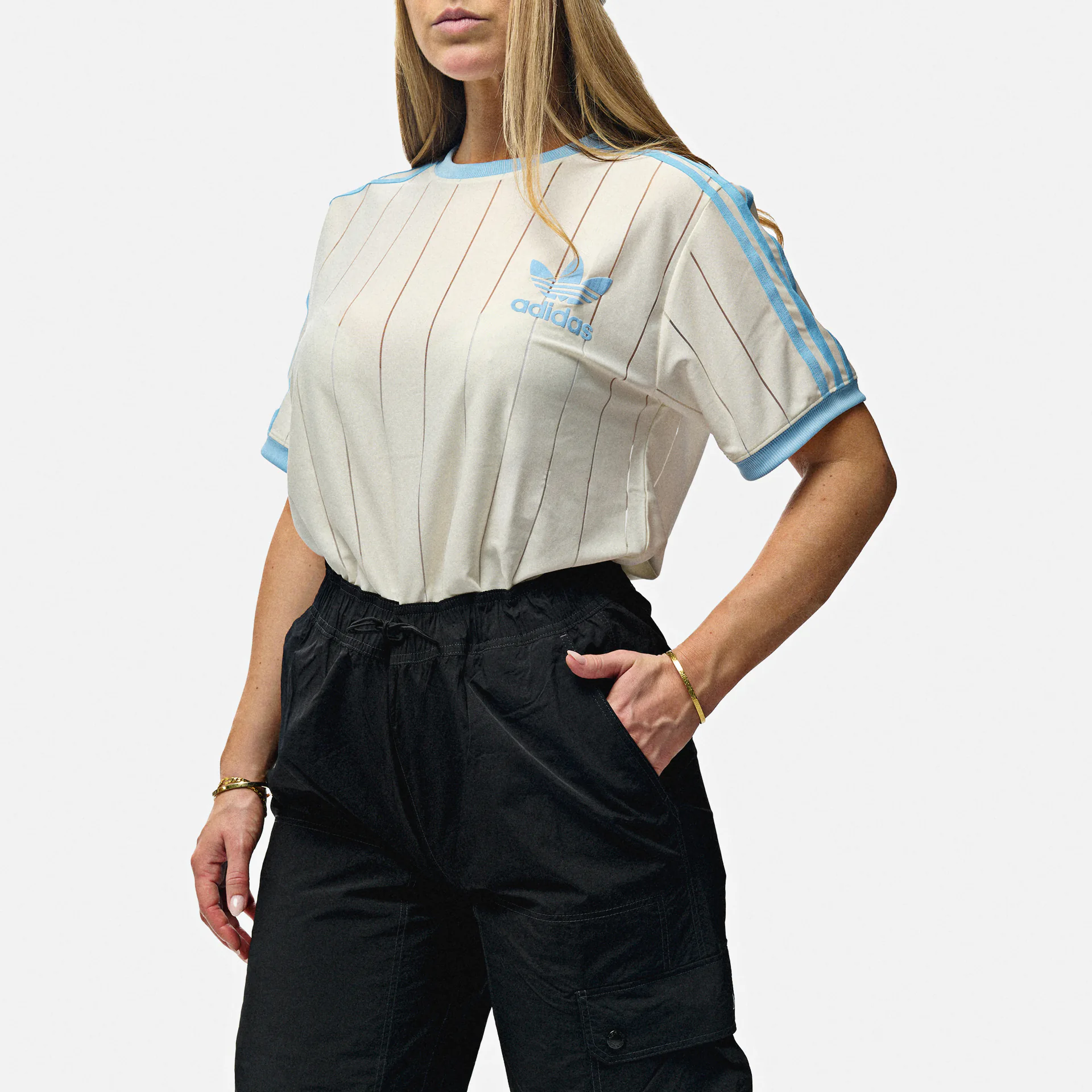 adidas Originals 3 Stripes T Shirt Off White