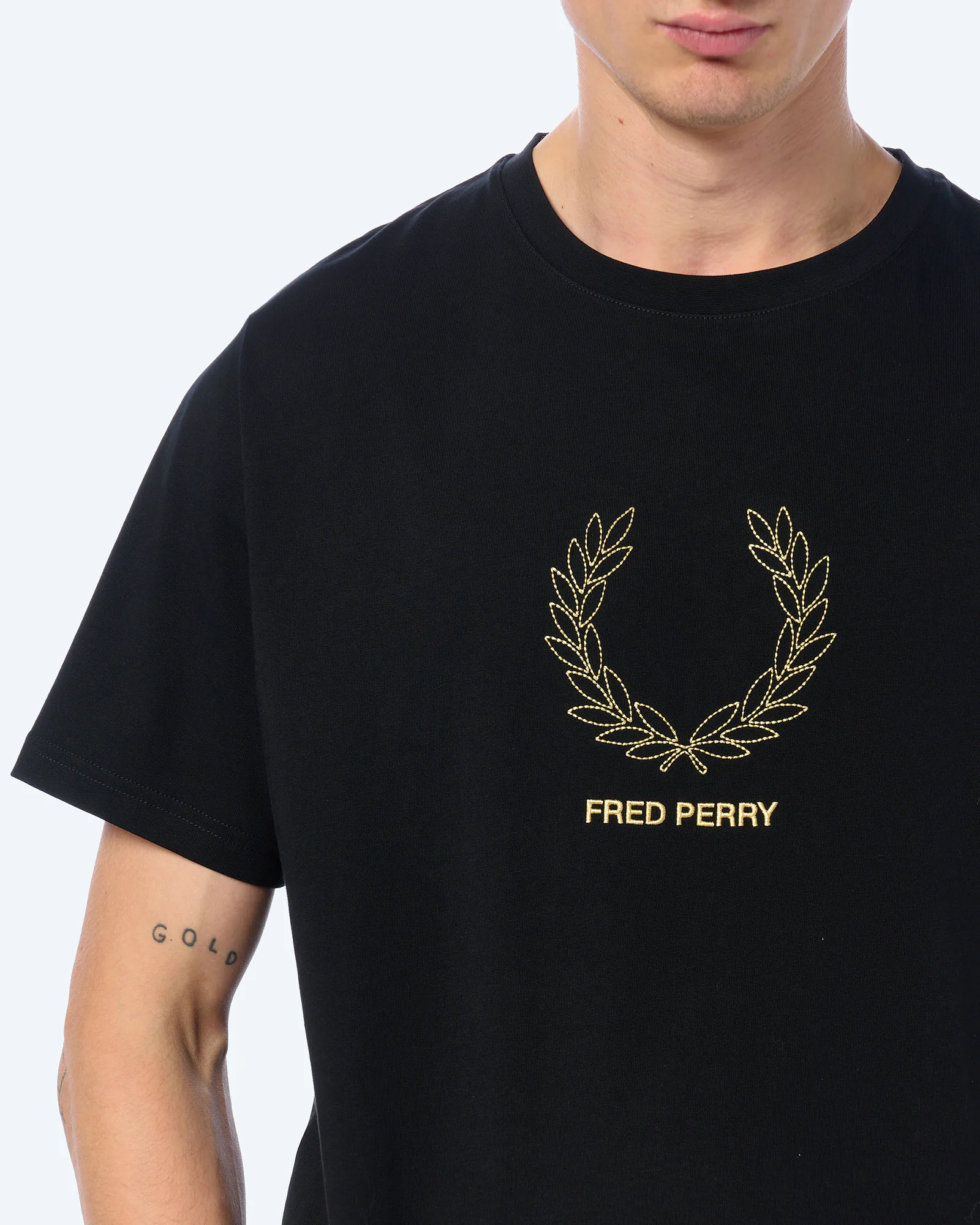 Fred Perry Outline Laurel Wreath T-Shirt Black Fred Perry Outline Laurel Wreath T-Shirt Black