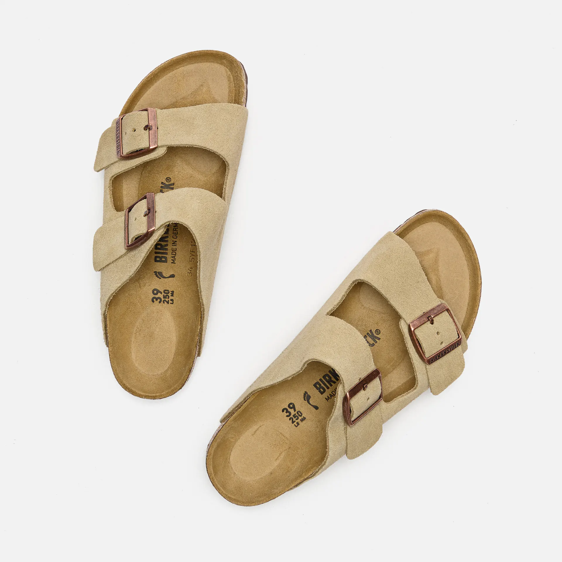 Birkenstock Arizona Suede Leather (Narrow Fit) Sandals Taupe