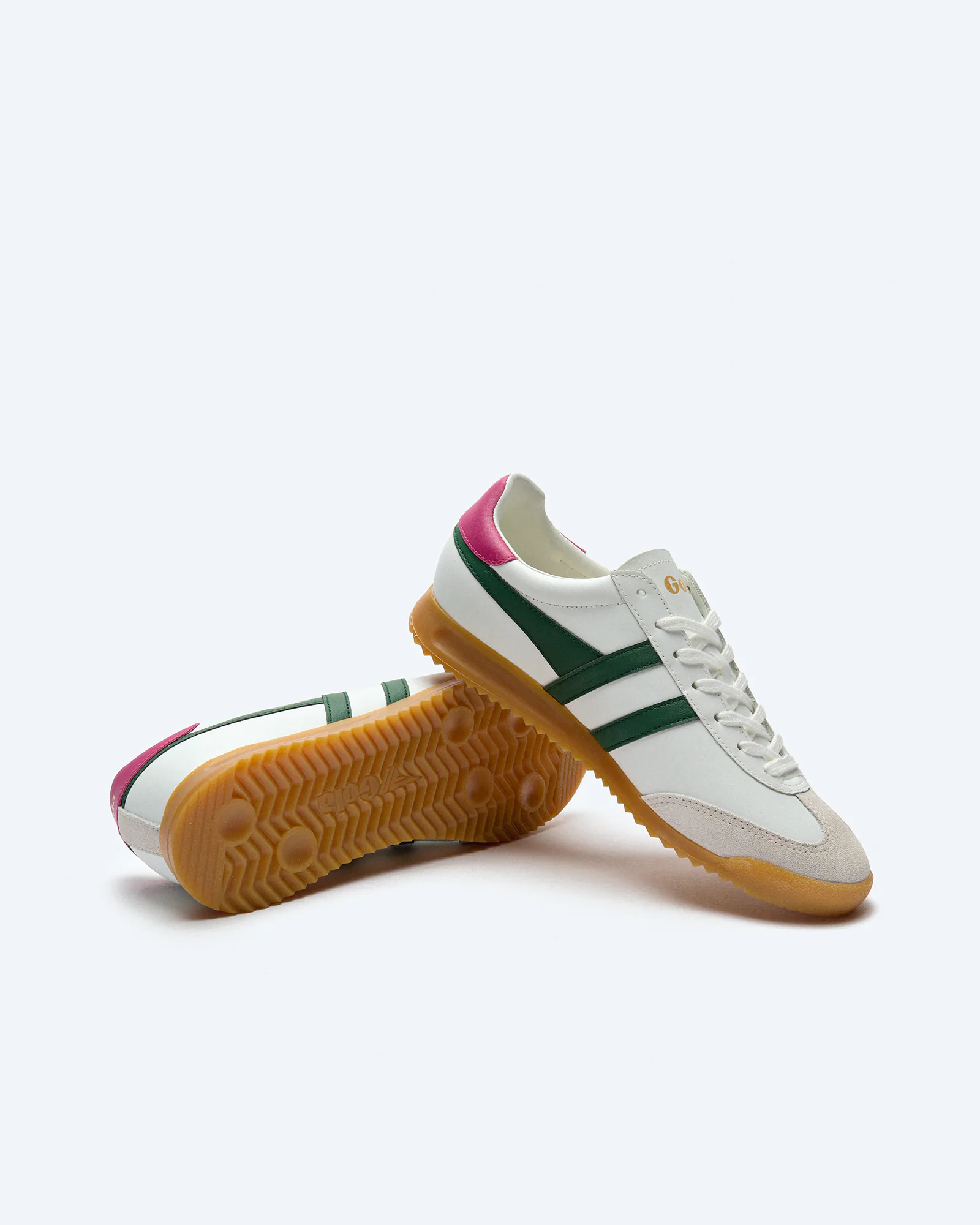 Gola Torpedo Leather Sneaker White/Evergreen/Deep Red