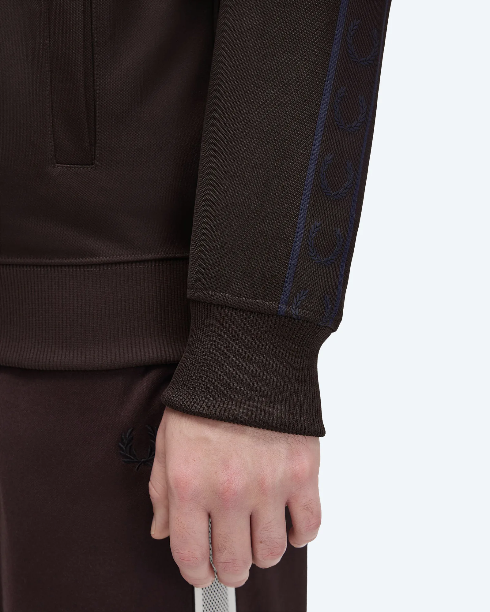 Contrast Tape Track Jacket Rich Brown