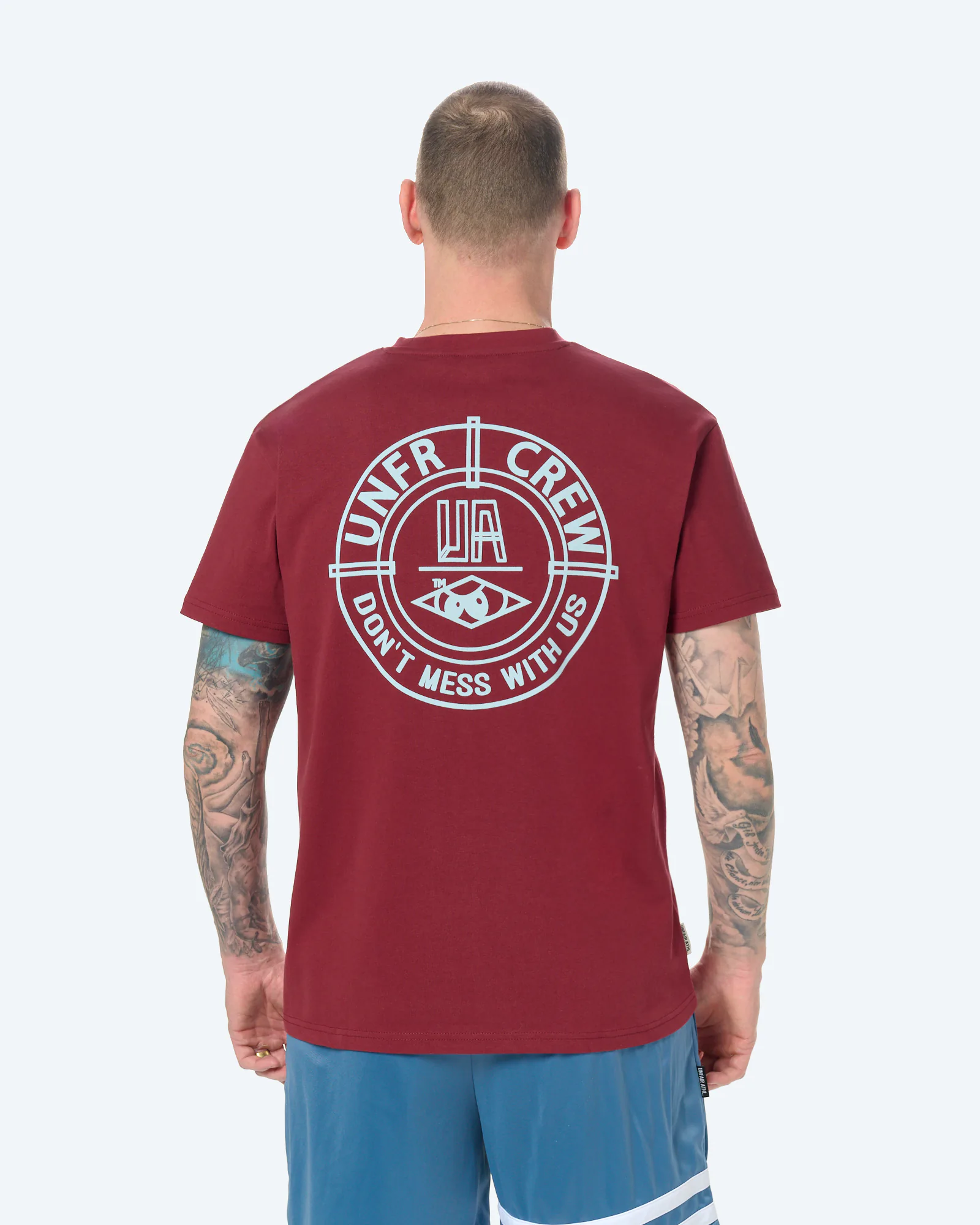Unfair Athletics DMWU BP T-Shirt Burgundy/Skyblue