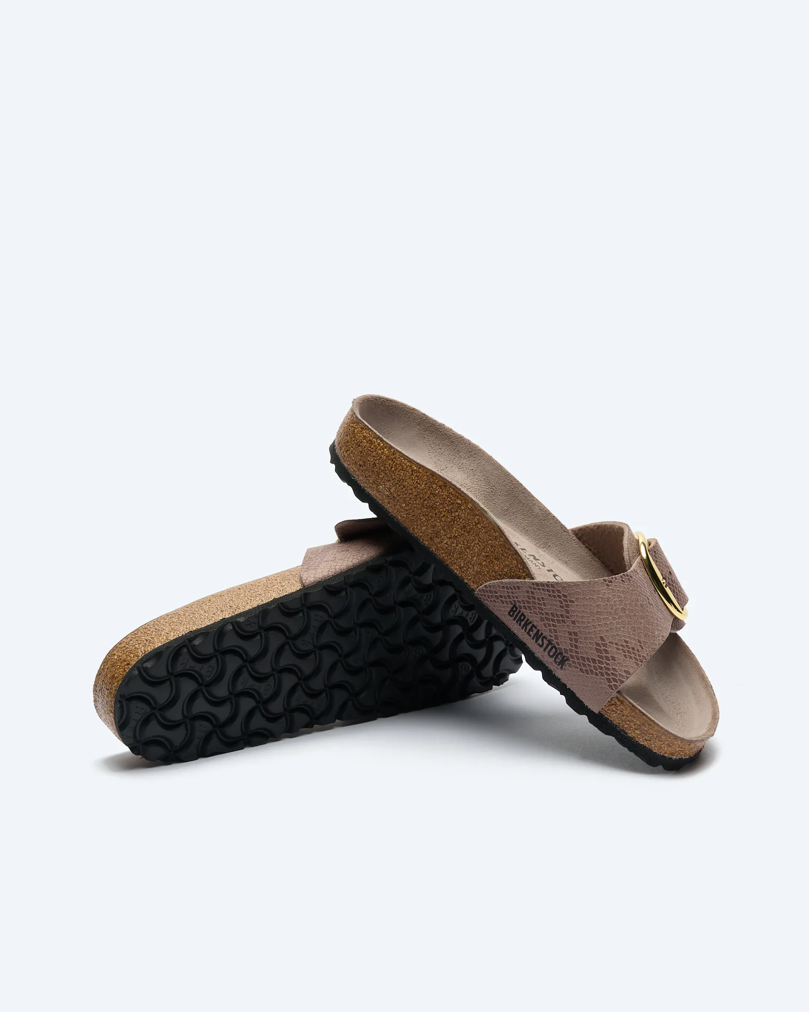 Madrid Big Buckle Synthetics Sandals SYN Python Gray Taupe