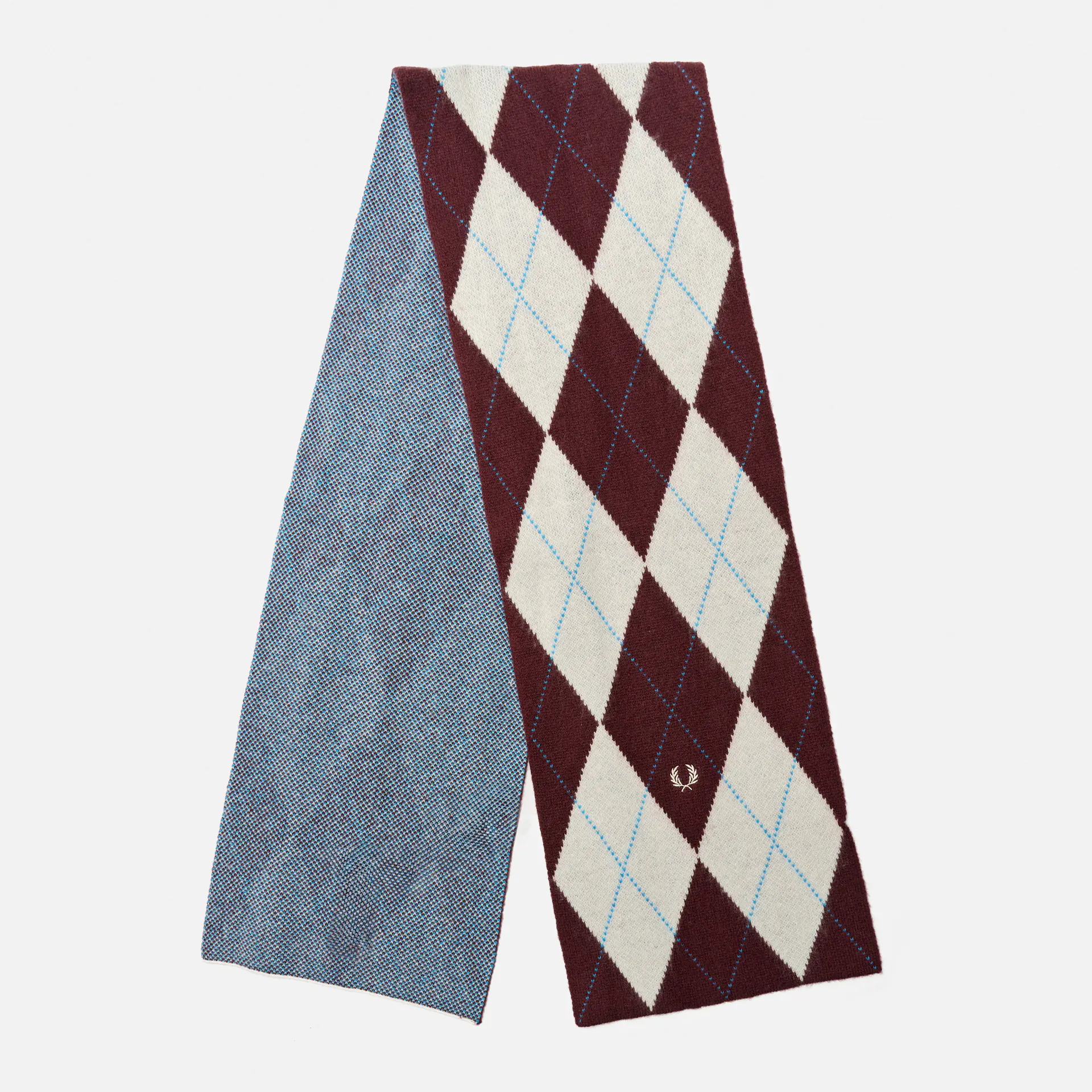 Fred Perry Brushed Argyle Scarf Ecru