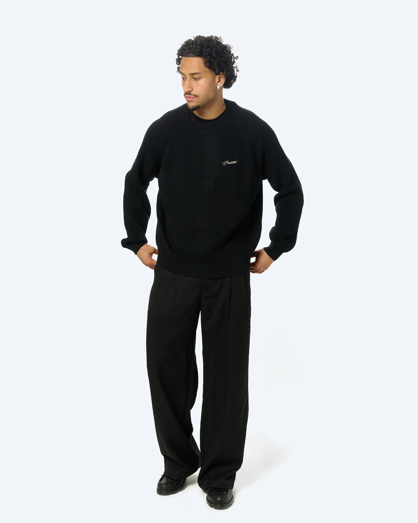 Campus Knit Sweatshirt Black