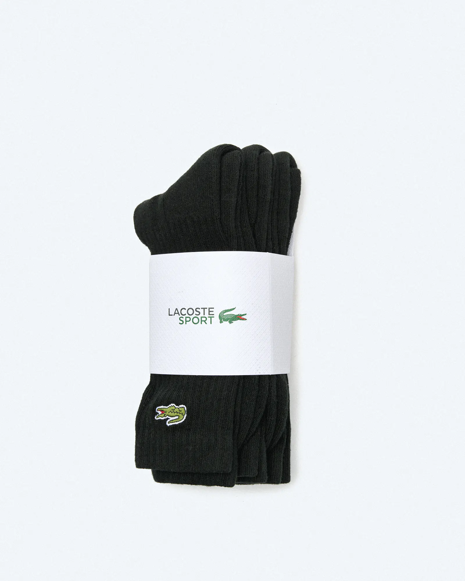 Lacoste Crew 3-Pack Socks Black/Black/Black Lacoste Crew 3-Pack Socks Black/Black/Black