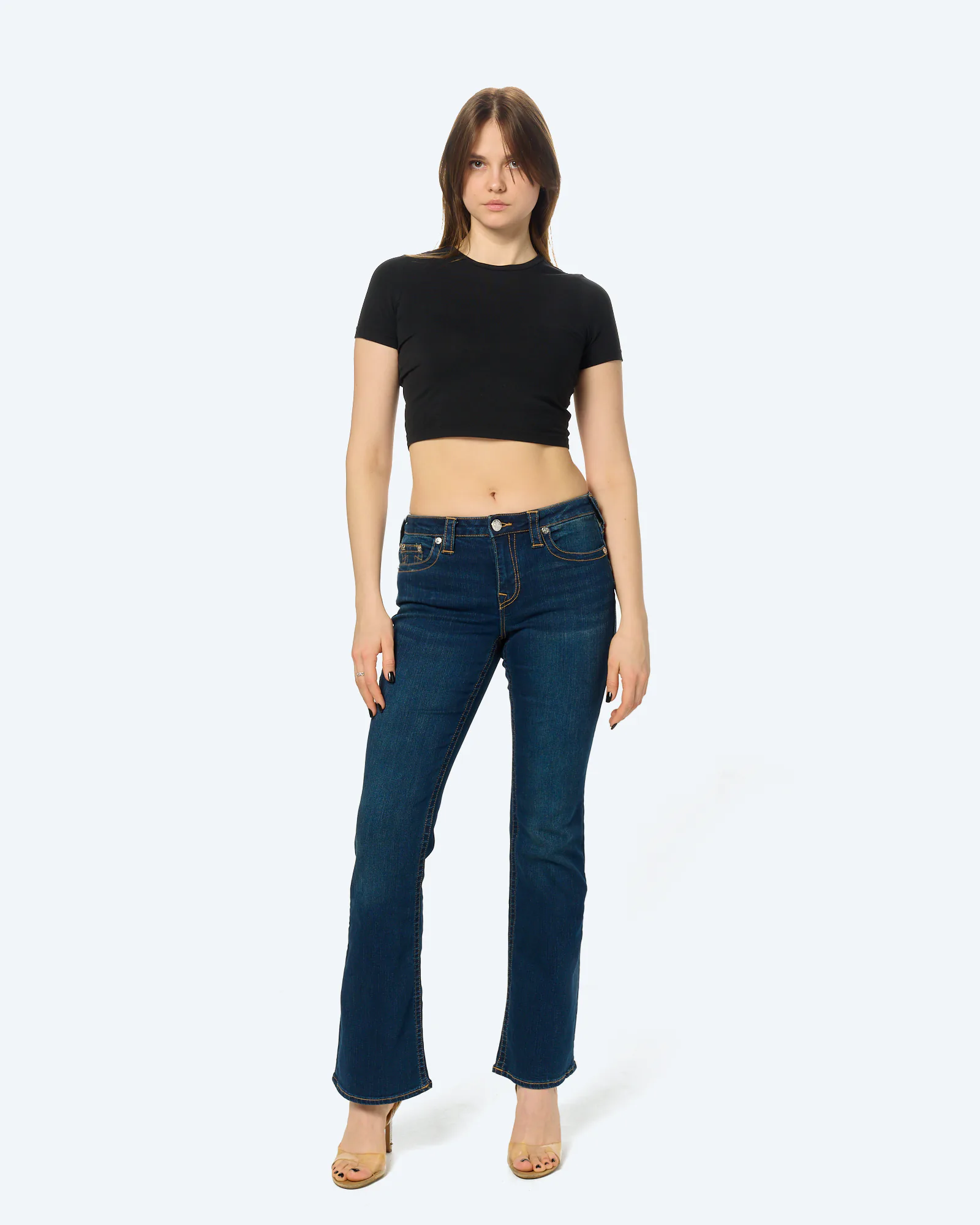 True Religion BECCA Mid Rise Boot Cut Jeans Indigo Upgrade