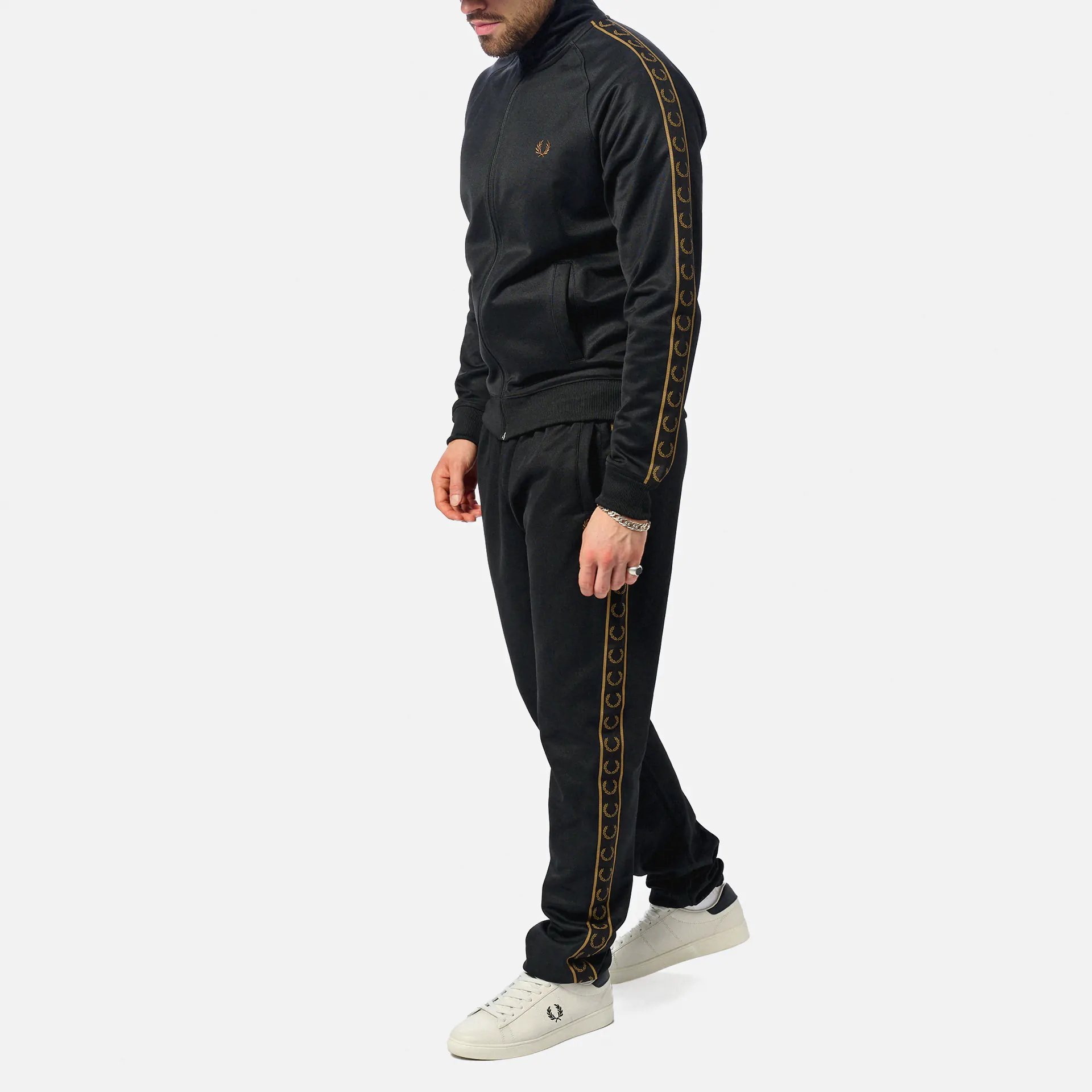 Fred Perry Contrast Tape Track Pant Black/Shaded Stone