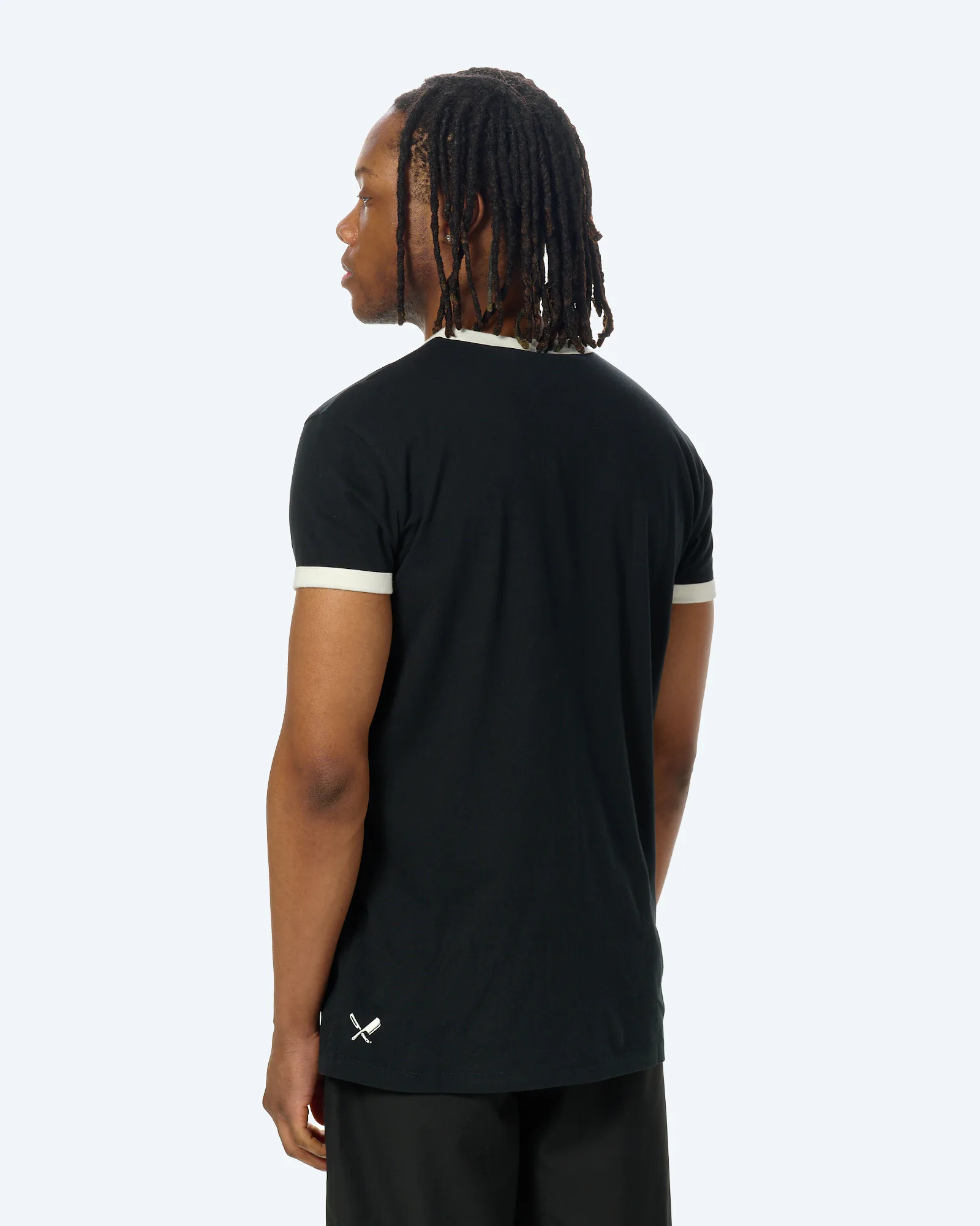 Distorted People Ringer T-Shirt Black