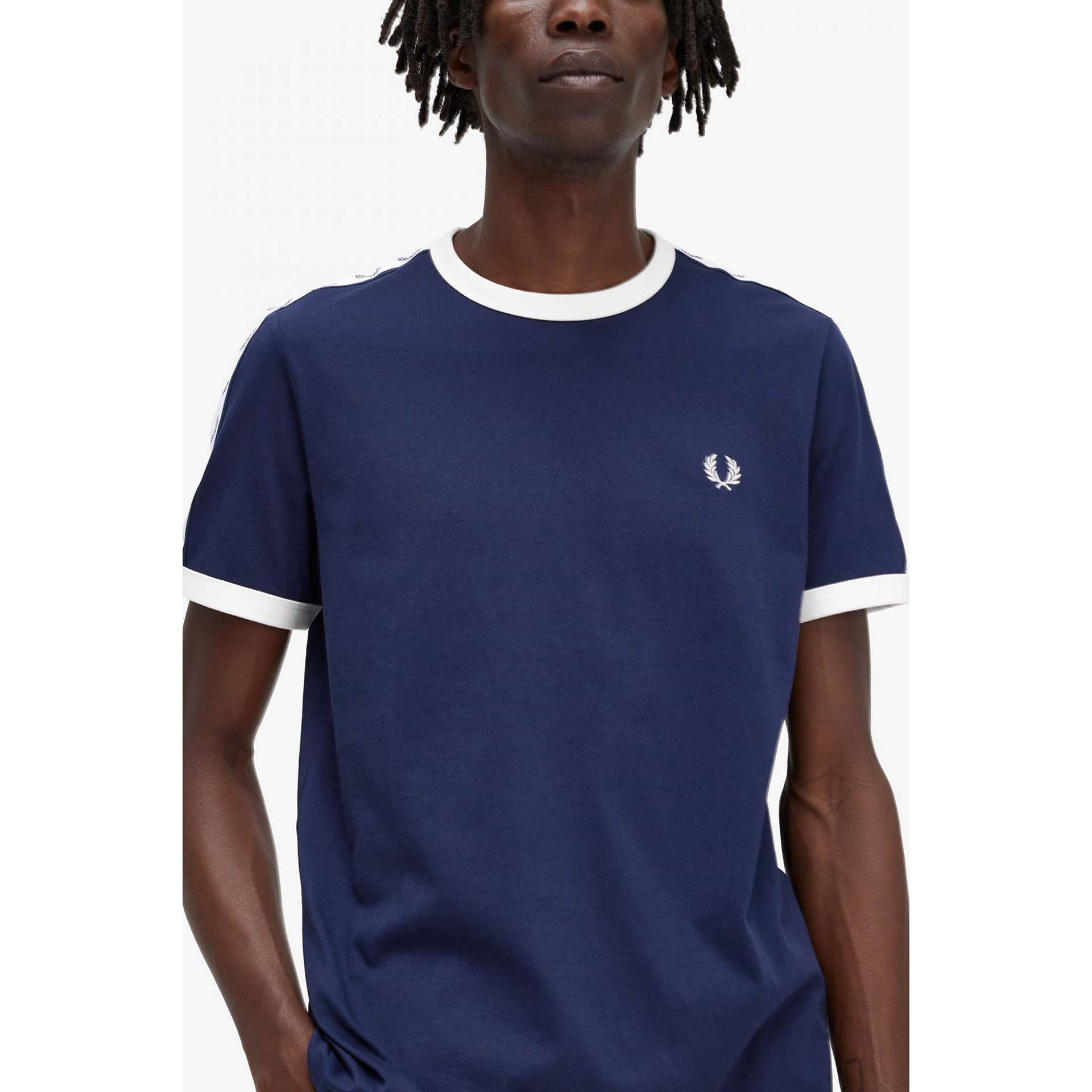 Fred Perry Taped Ringer T-Shirt Carbon Blue