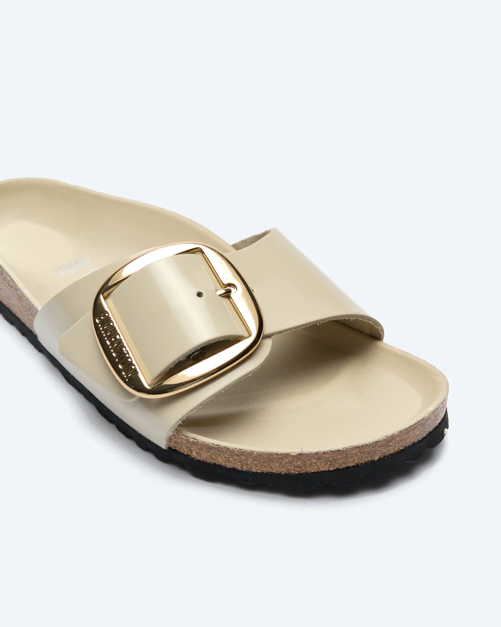 Birkenstock Madrid Big Buckle Natural Leather (Narrow Fit) Sandals High Shine Oyster