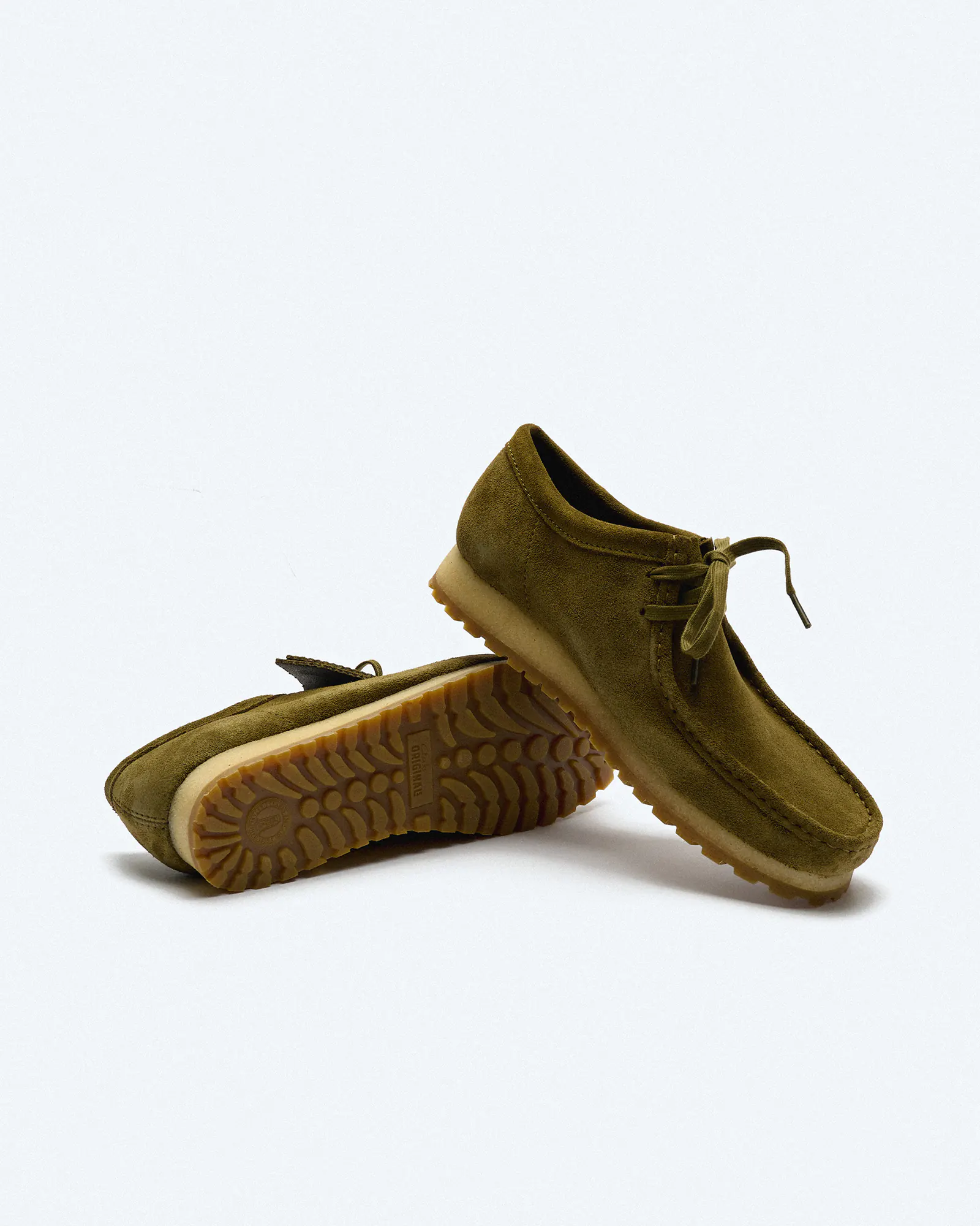 Clarks Men's Wallabee RB Suede Shoes Olive