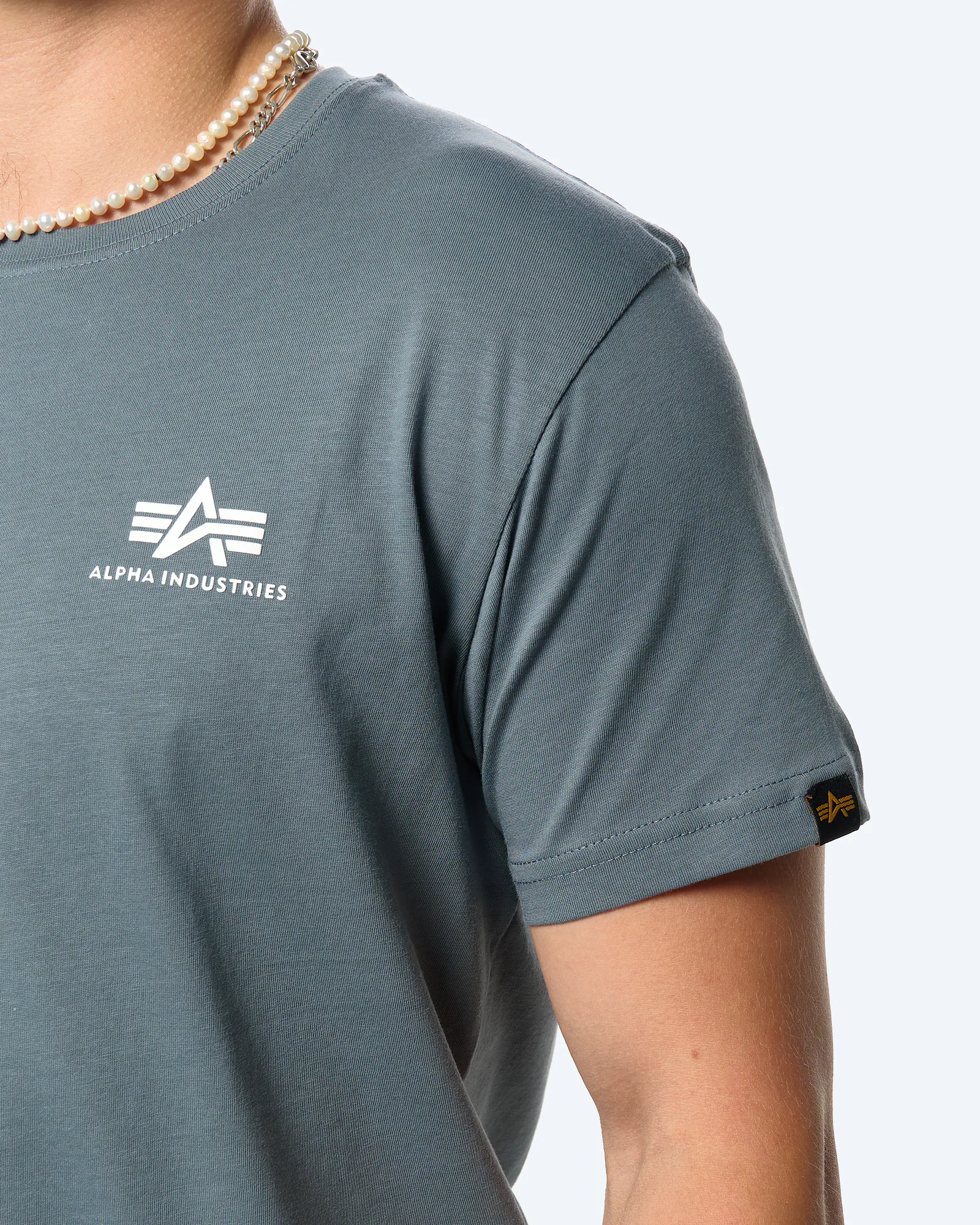 Basic T-Shirt Small Logo Denim Blue