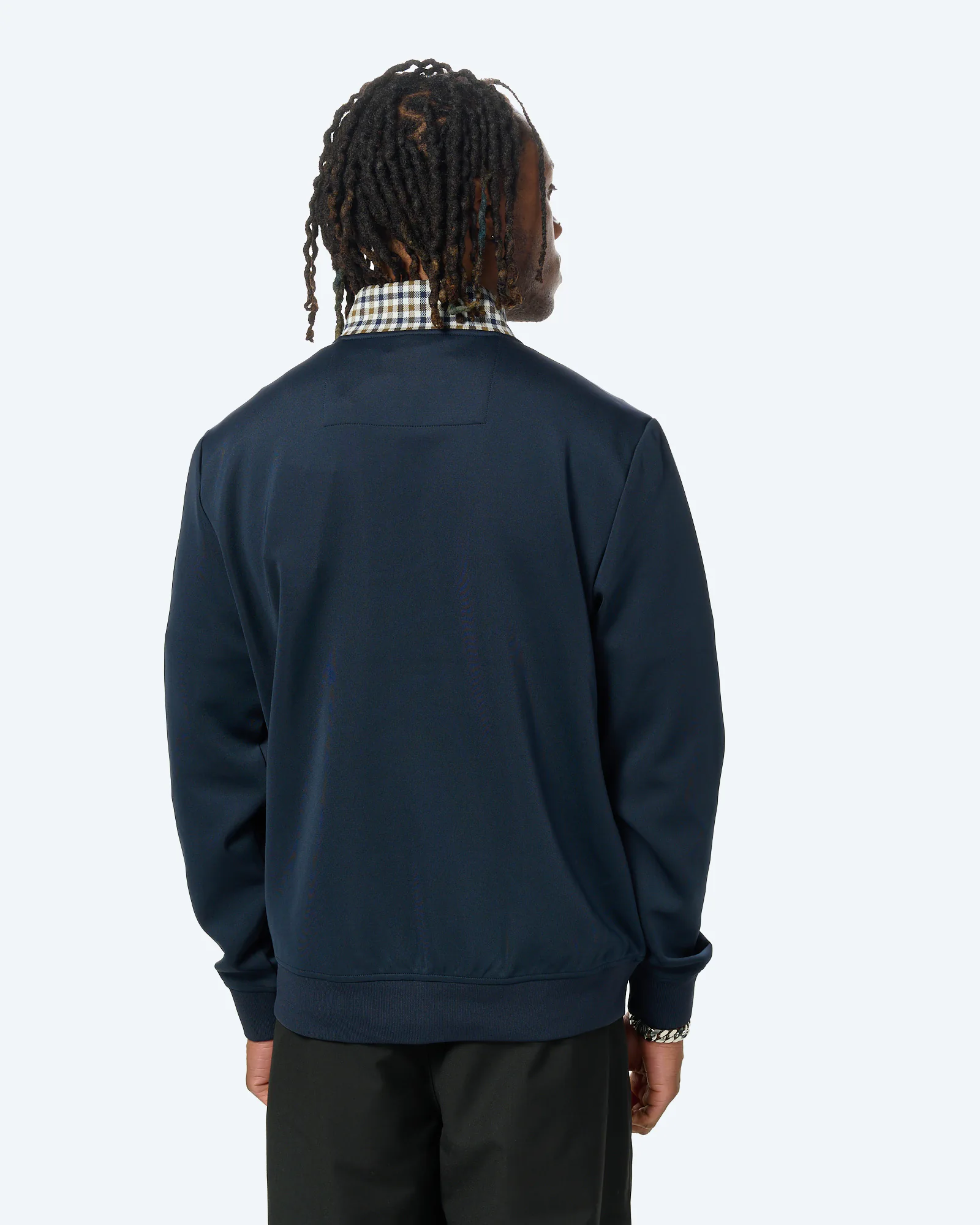 Weekend Offender Alameda Jacquard Rib Track Top Navy