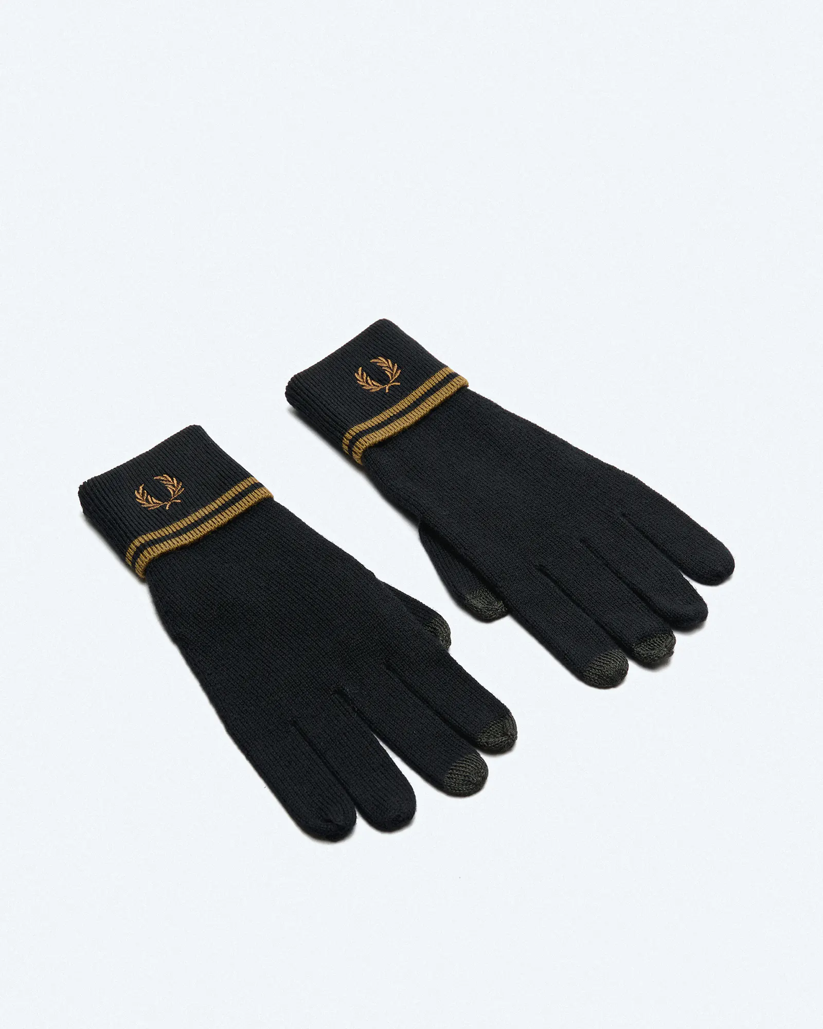 Fred Perry Twin Tipped Merino Wool Gloves Black/Shaded Stone Fred Perry Twin Tipped Merino Wool Gloves Black/Shaded Stone