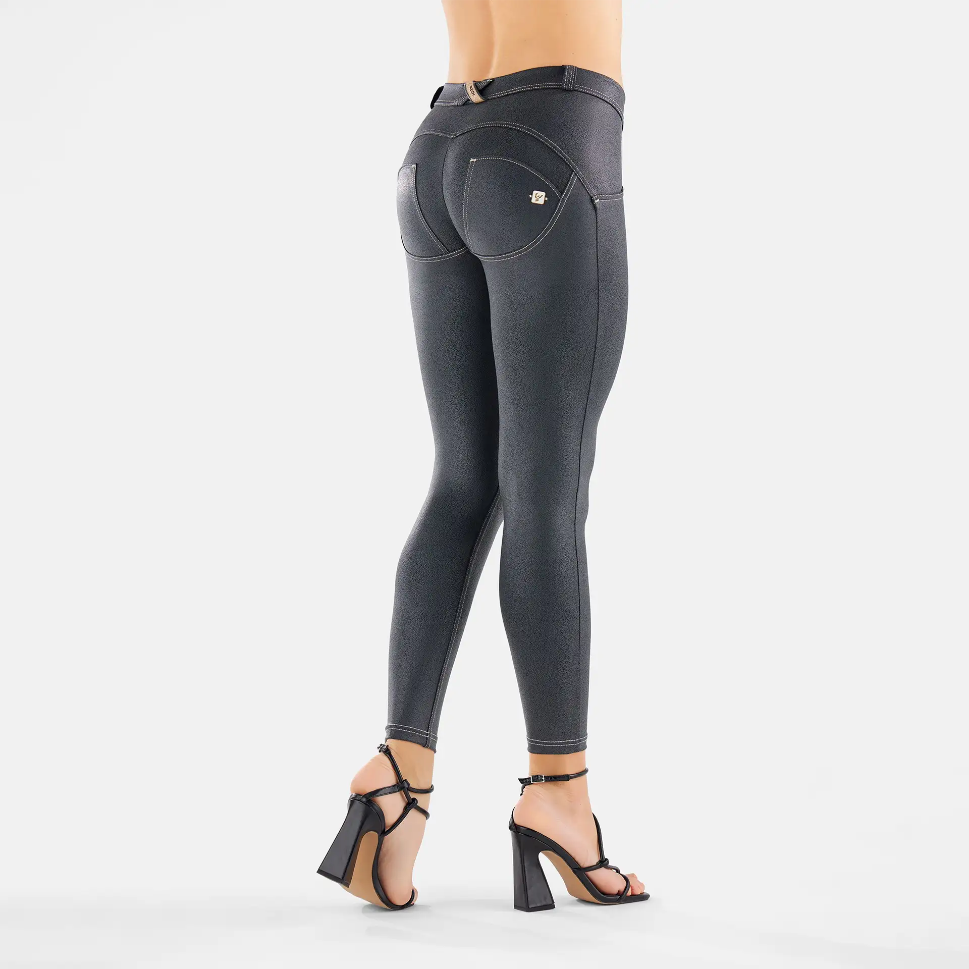Freddy WR.UP Regular Waist Jersey Cotton Pants Shiny Black Freddy WR.UP Regular Waist Jersey Cotton Pants Shiny Black