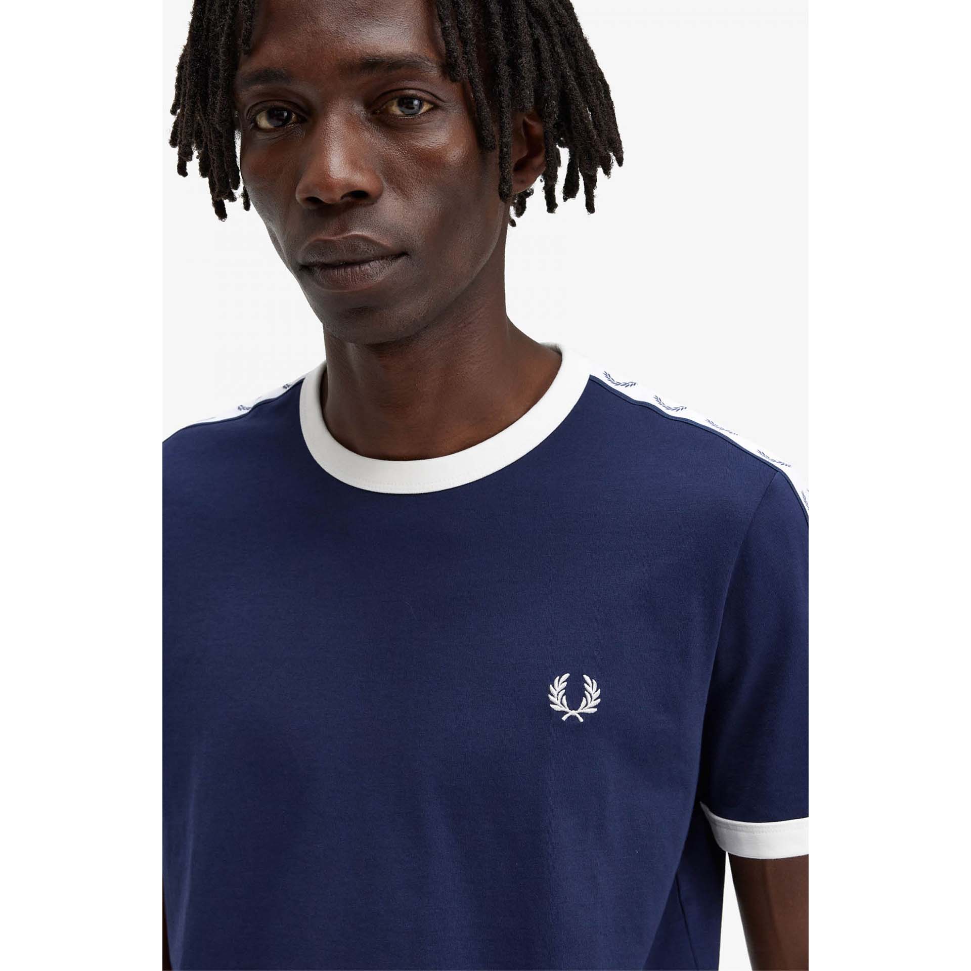 Fred Perry Taped Ringer T-Shirt Carbon Blue