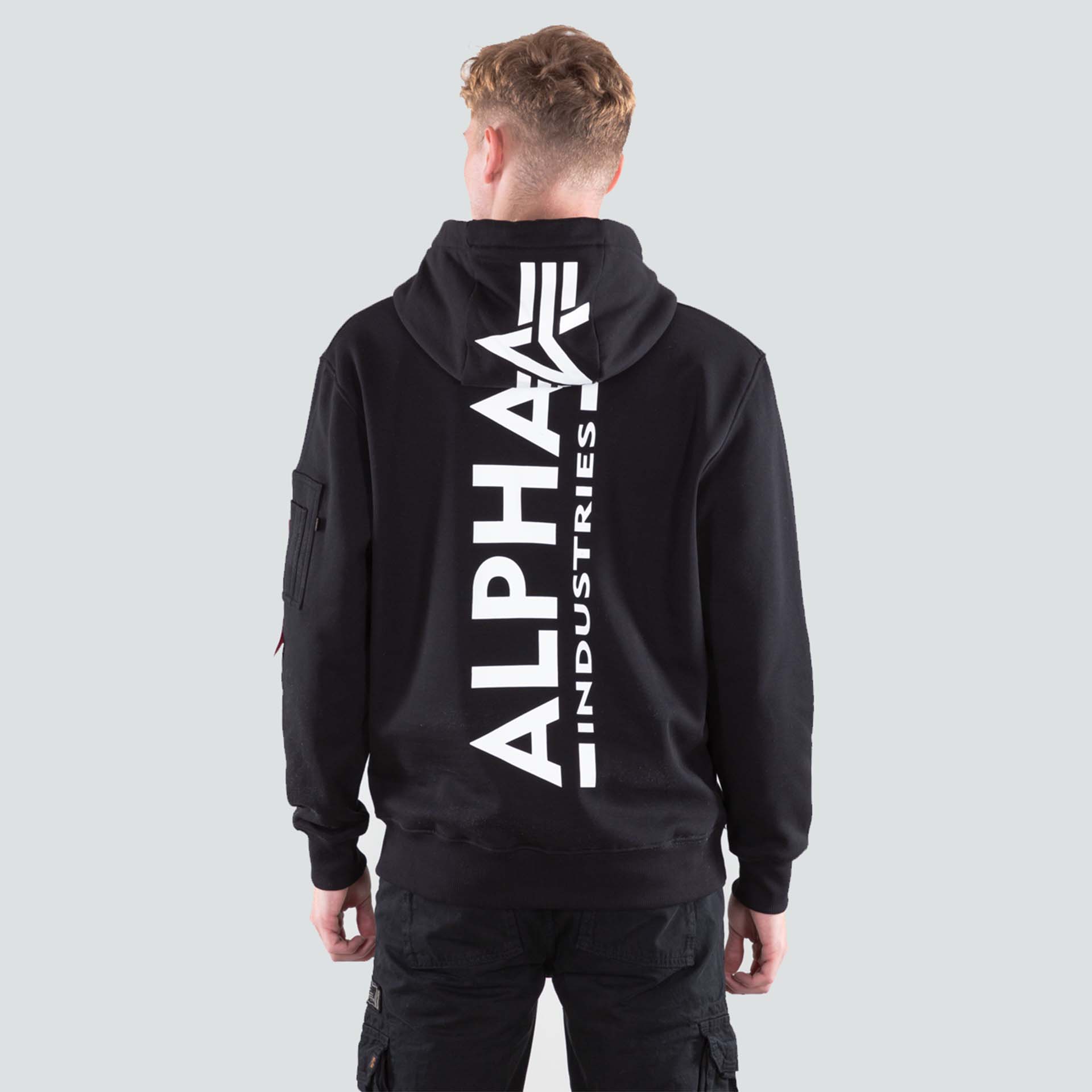 Alpha Industries Back Print Hoody Black