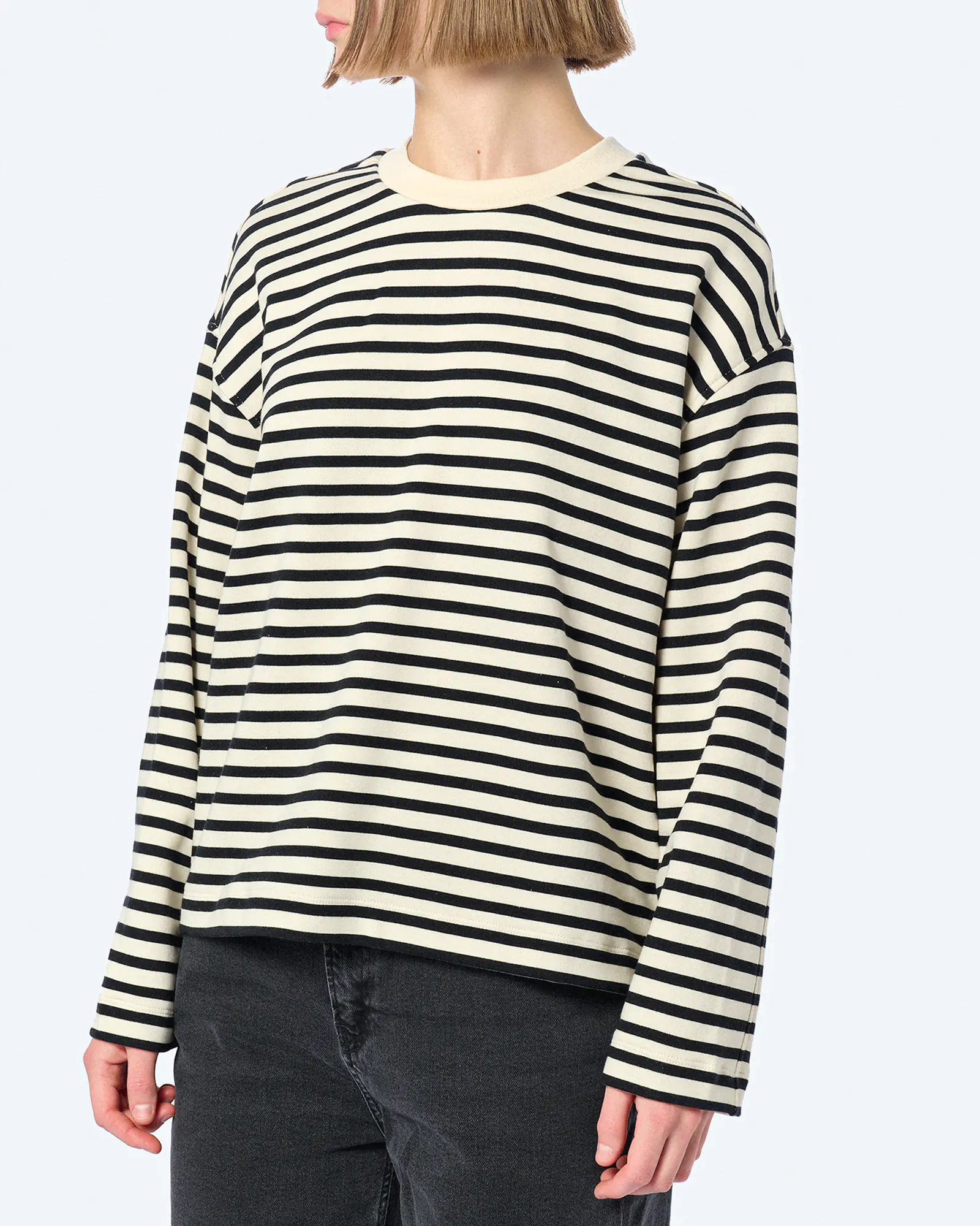 ARMEDANGELS FRANKAA MAARLEN STRIPE Sweatshirts Undyed/Black ARMEDANGELS FRANKAA MAARLEN STRIPE Sweatshirts Undyed/Black