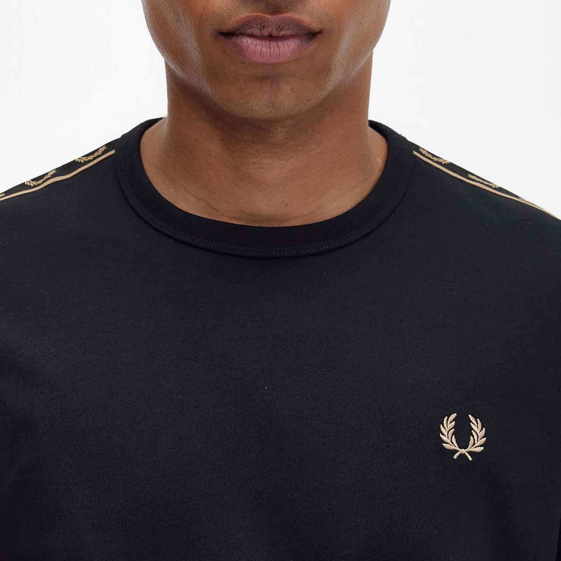 Fred Perry Contrast Tape Ringer T-Shirt Black/Black